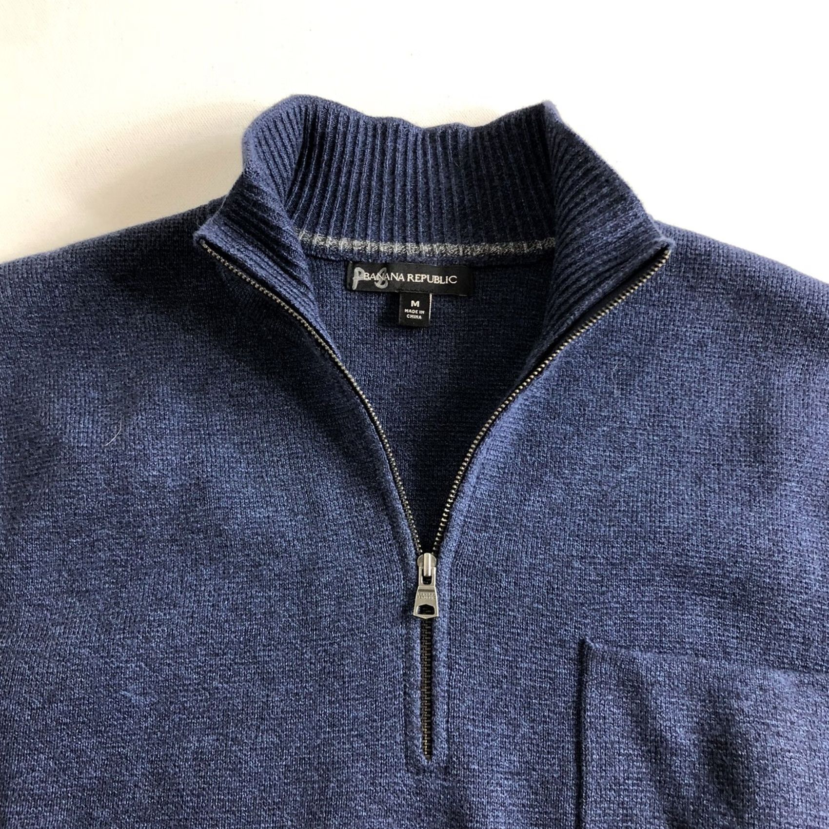 Banana Republic Banana Republic Sweater Size Medium Blue Quarter Zip Casual Mens Size US M / EU 48-50 / 2 - 3 Thumbnail