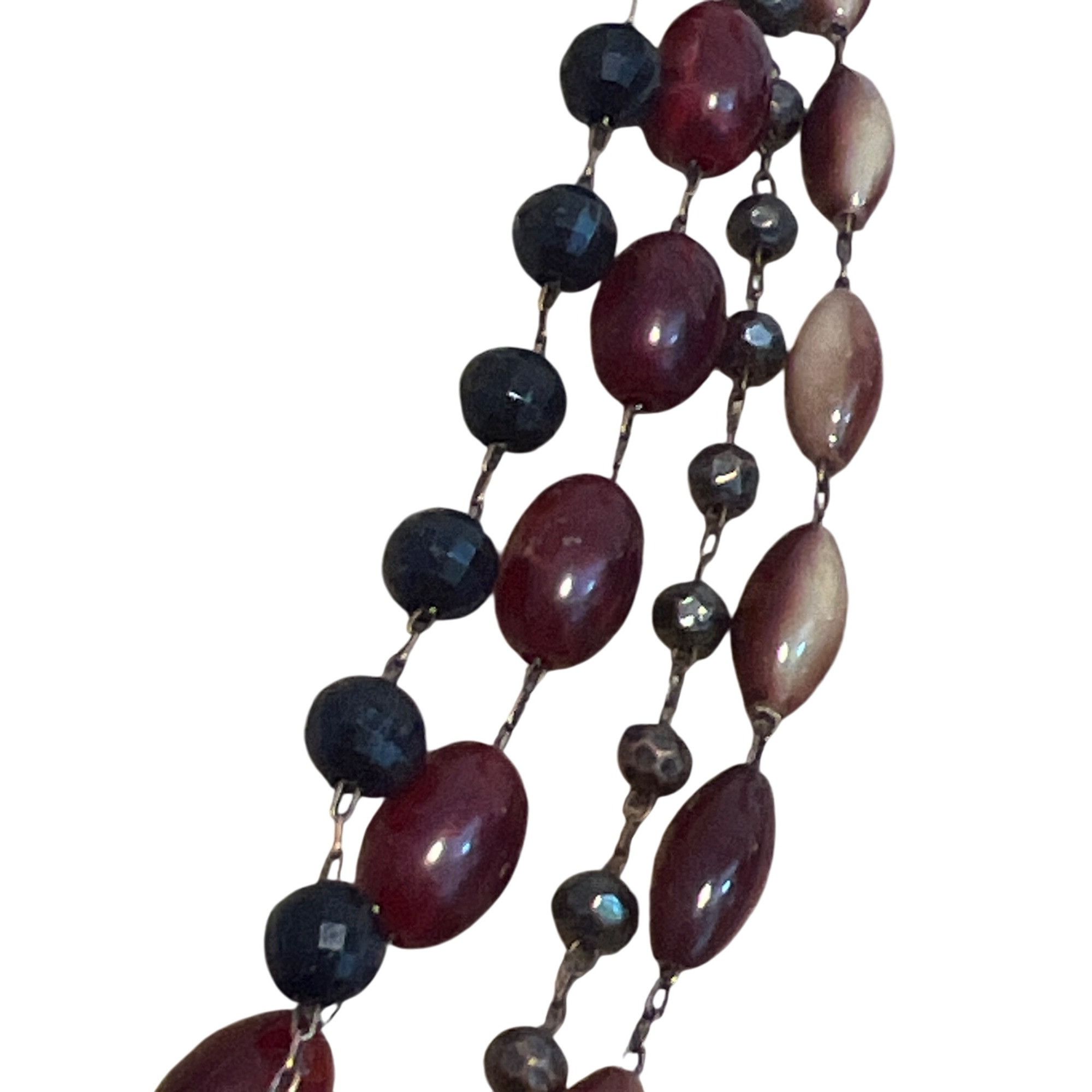 Other Vtg 70s Multi 4 Strand Necklace Copper Chain Acrylic Beads C Size ONE SIZE - 2 Thumbnail