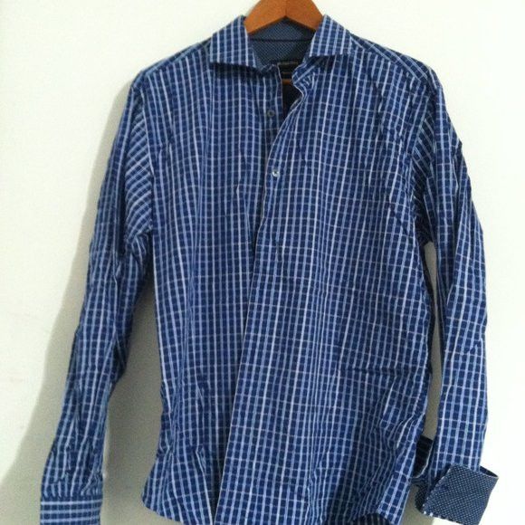 BUGATCHI BUGATCHI MENS BLUE COTTON BUTTON DOWN CASUAL SHIRT SIZE: L Size US L / EU 52-54 / 3 - 4 Thumbnail
