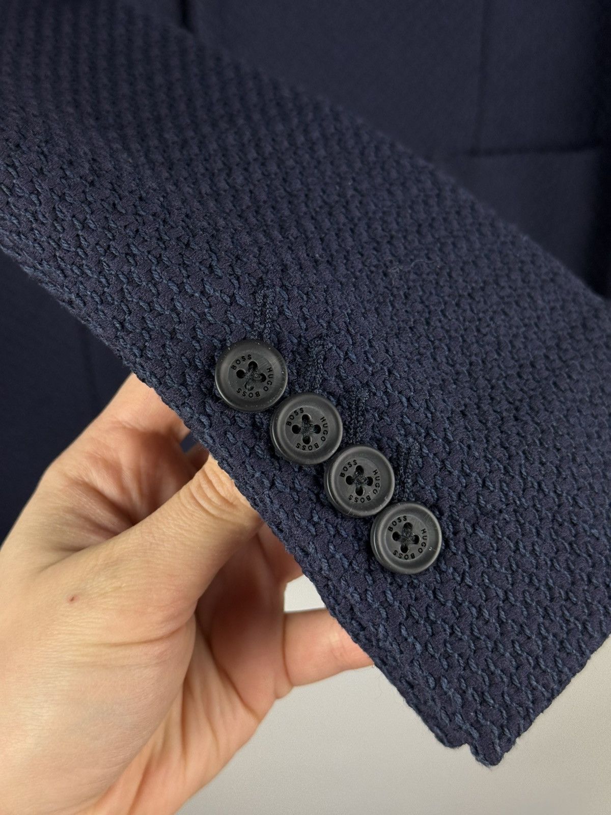 Hugo Boss Hugo Boss Marcoz21 Cotton Unlined Knitted Blazer Jacket Size 40R - 9 Thumbnail