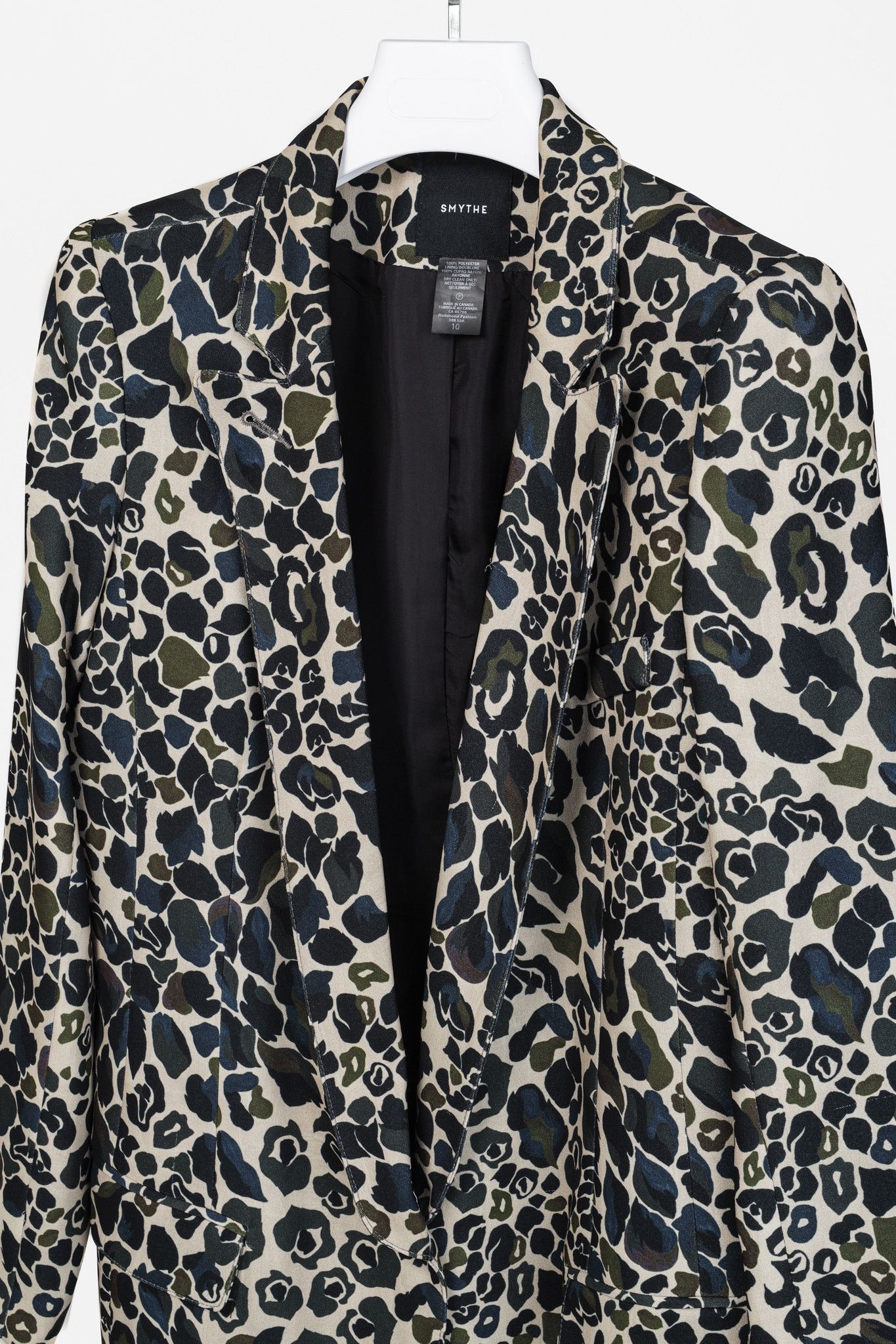 SMYTHE Smythe Camo Floral Greens Print Long Blazer Size L / US 10 / IT 46 - 3 Thumbnail