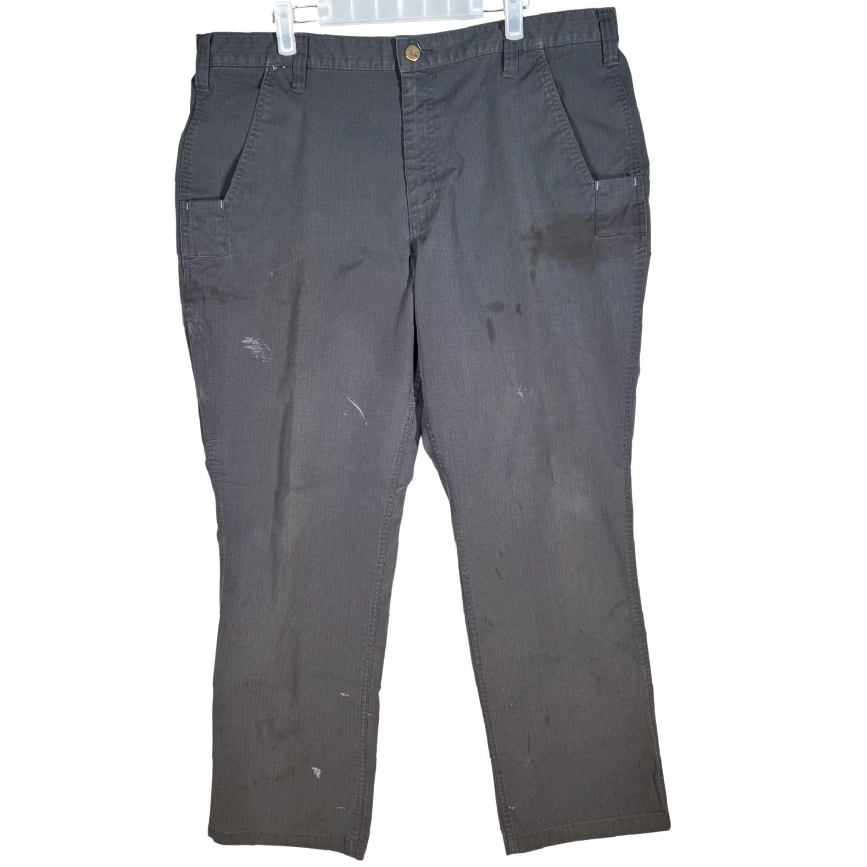 Carhartt Carhartt Pants Mens 38x29 Gray Ripstop Relaxed Fit Work Utility Zip Pocket Size US 38 / EU 54 - 2 Thumbnail