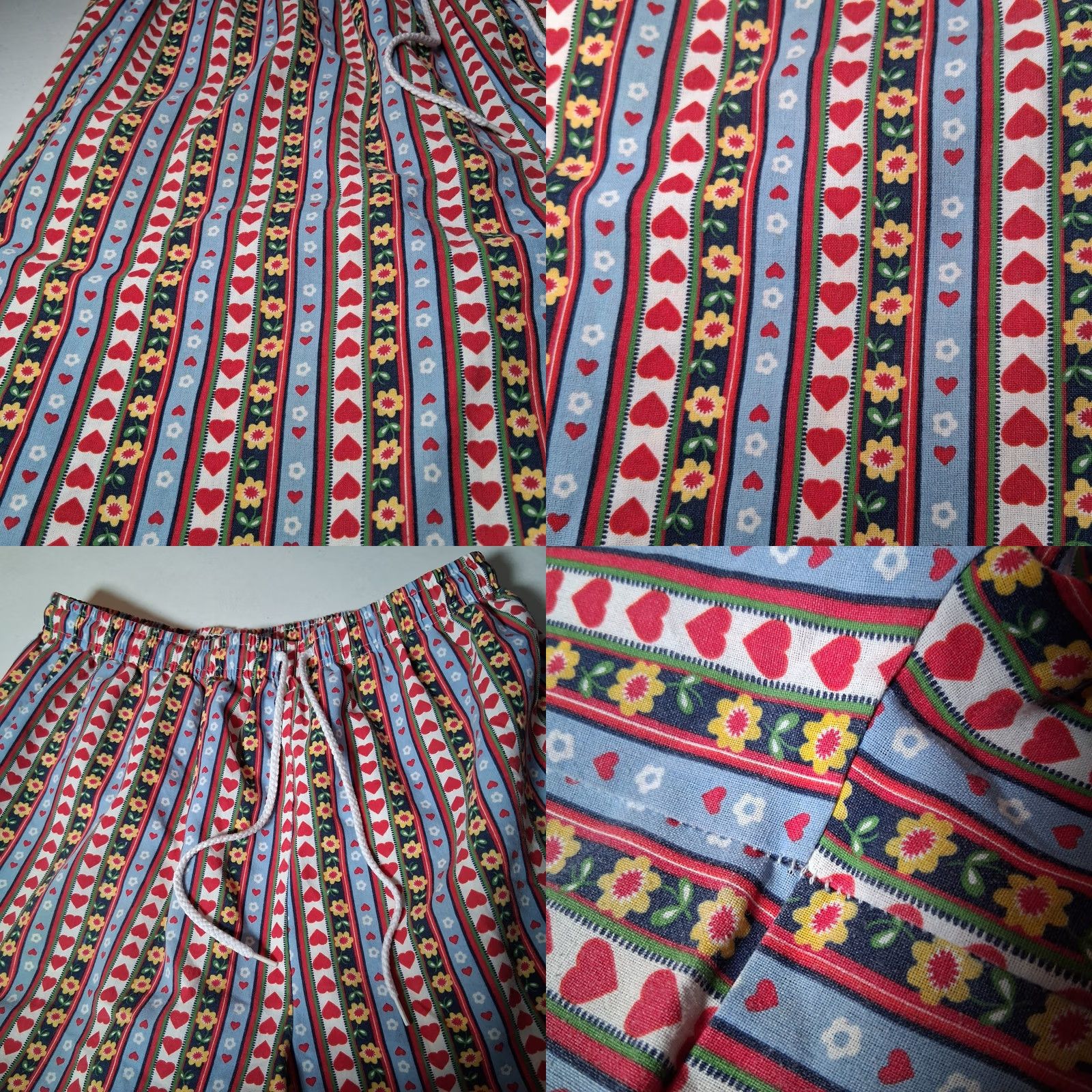 Blair VINTAGE Blair Shorts Women Large Red Blue Striped Hearts Floral Elastic READ Size 36" / US 14 / IT 50 - 9 Thumbnail