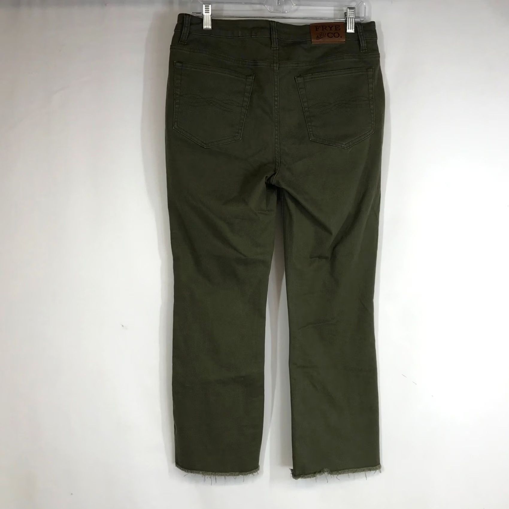 Frye FRYE AND CO. Women's Olive Green Utility Jeans Button Fly Cropped Flare 12 Mens? Size 34" / US 12 / IT 48 - 4 Thumbnail