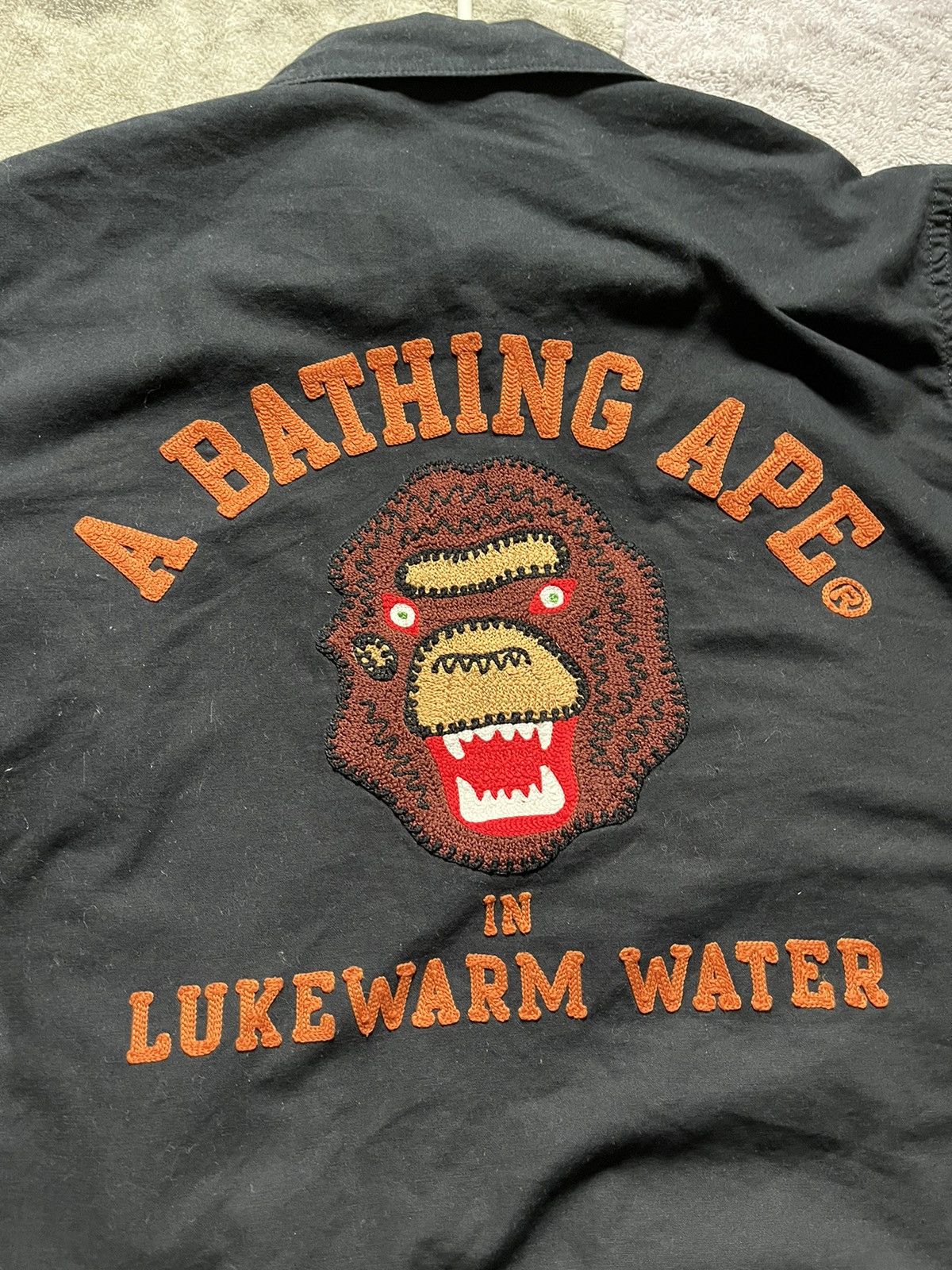 image of Old Bape Chainstitch Work Jacket in Black, Men's (Size Medium)