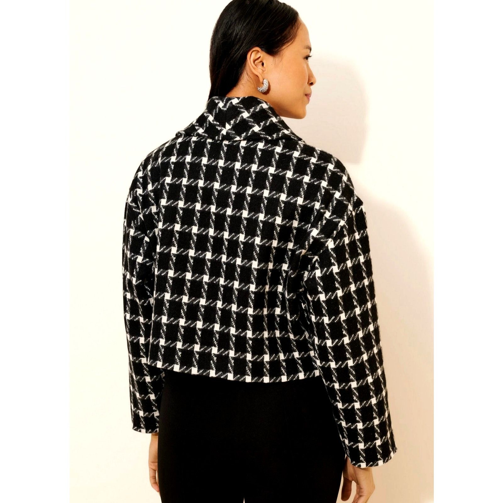 Free People Free People Native Youth Jacquard Check Wool Blend Cropped M Size M / US 6-8 / IT 42-44 - 5 Thumbnail