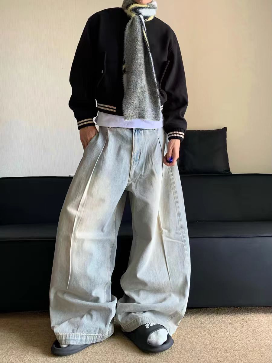 Japanese Brand × Jean Washed and Aged Machete Wide Leg Jeans Size US 34 / EU 50 - 3 Thumbnail