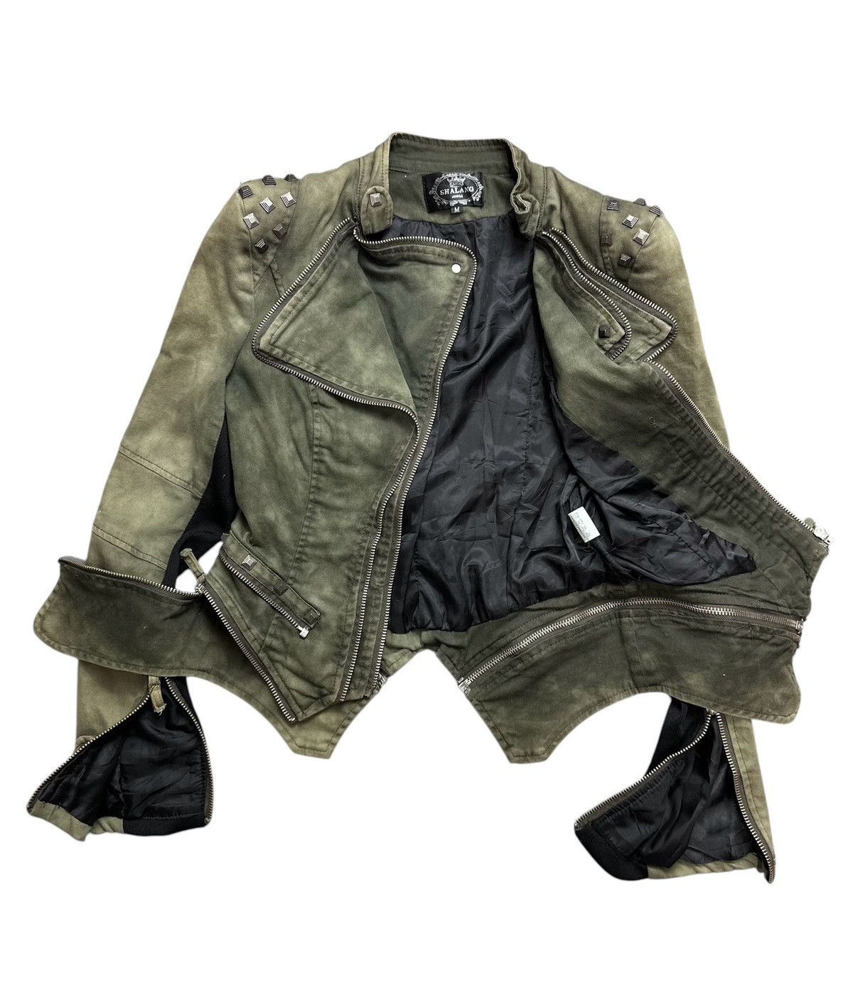 20471120 SICK FADED ARCHIVE Avant-Garde CROPPED STUDDED JACKET Size XS / US 0-2 / IT 36-38 - 5 Thumbnail