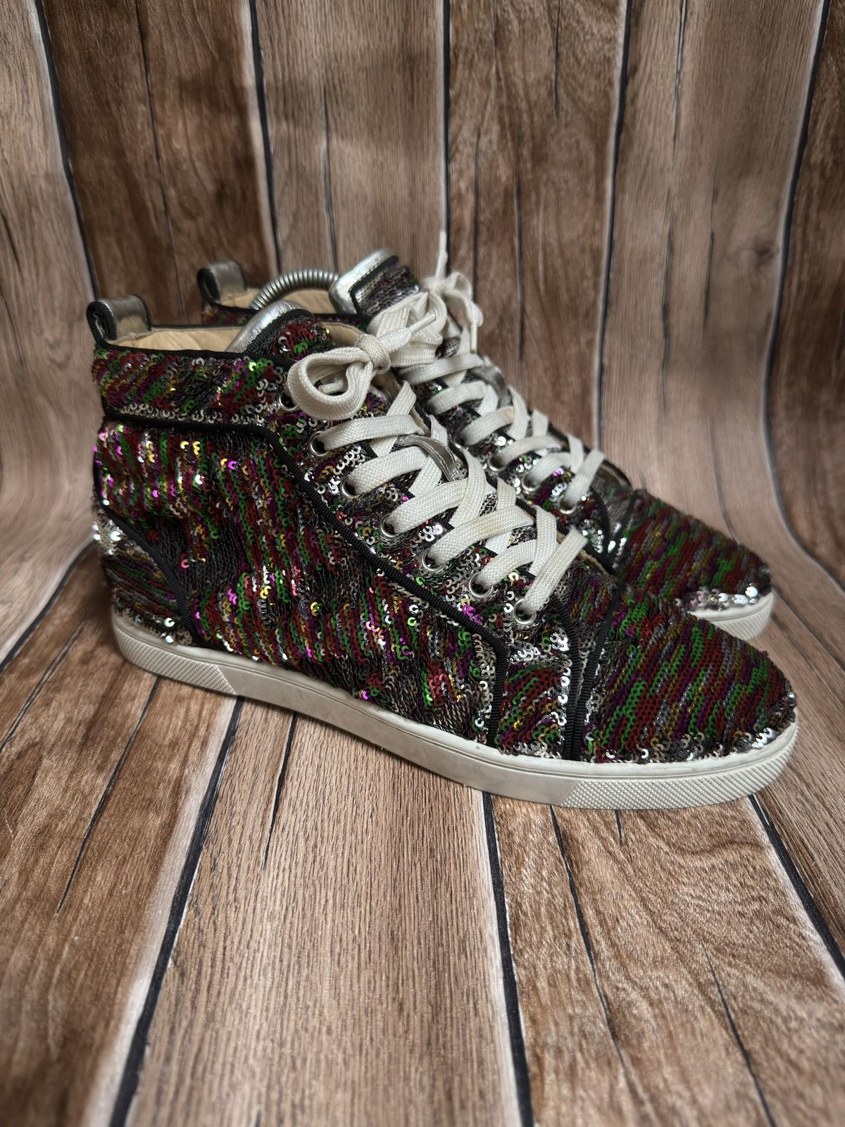 Christian Louboutin ❤️🔥Bip bip sequin trainers Size US 7.5 / IT 37.5 - 2 Thumbnail