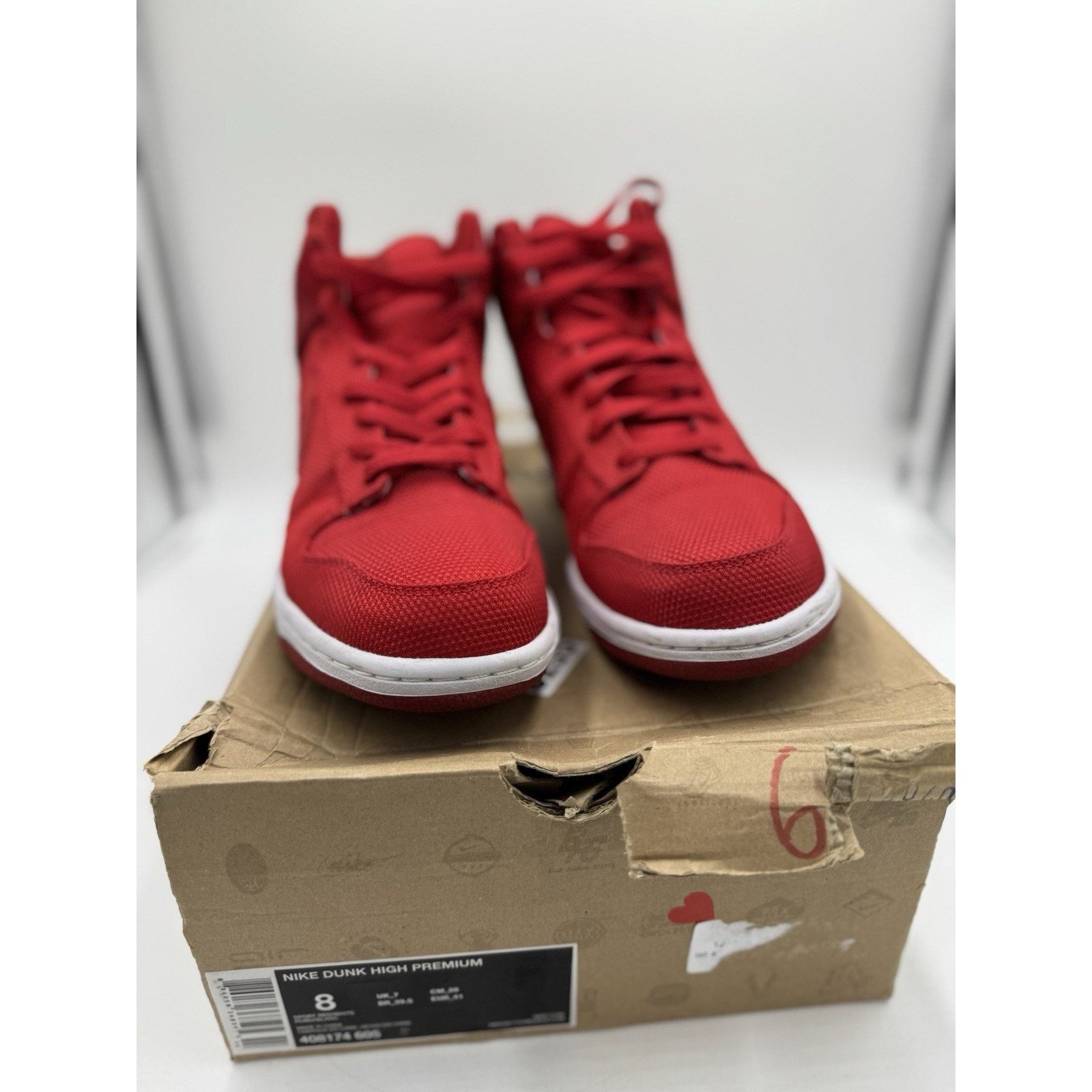 Nike Size 8 Nike Dunk Hi Red 2011 Rare 408174-605 Size US 8 / EU 41 - 1 Thumbnail
