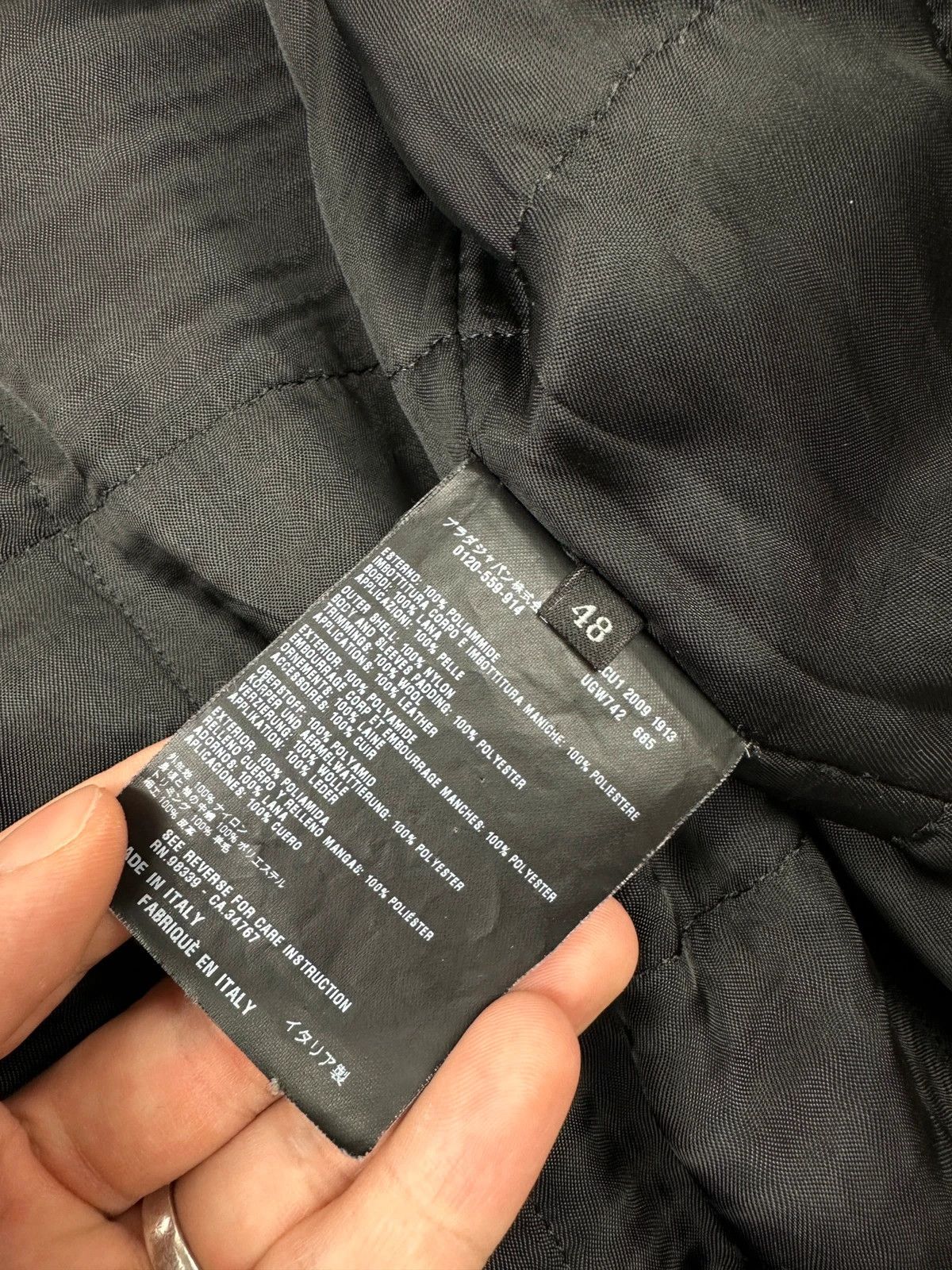 Prada Prada Milano FW09 Black Leather & Nylon Padded Bomber Jacket Size US M / EU 48-50 / 2 - 10 Thumbnail