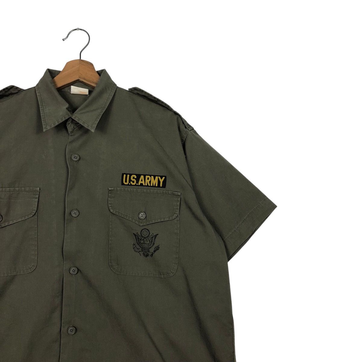 Vintage 📌Vintage U.S Army Shirt Jacket Big Logo Size US L / EU 52-54 / 3 - 7 Thumbnail