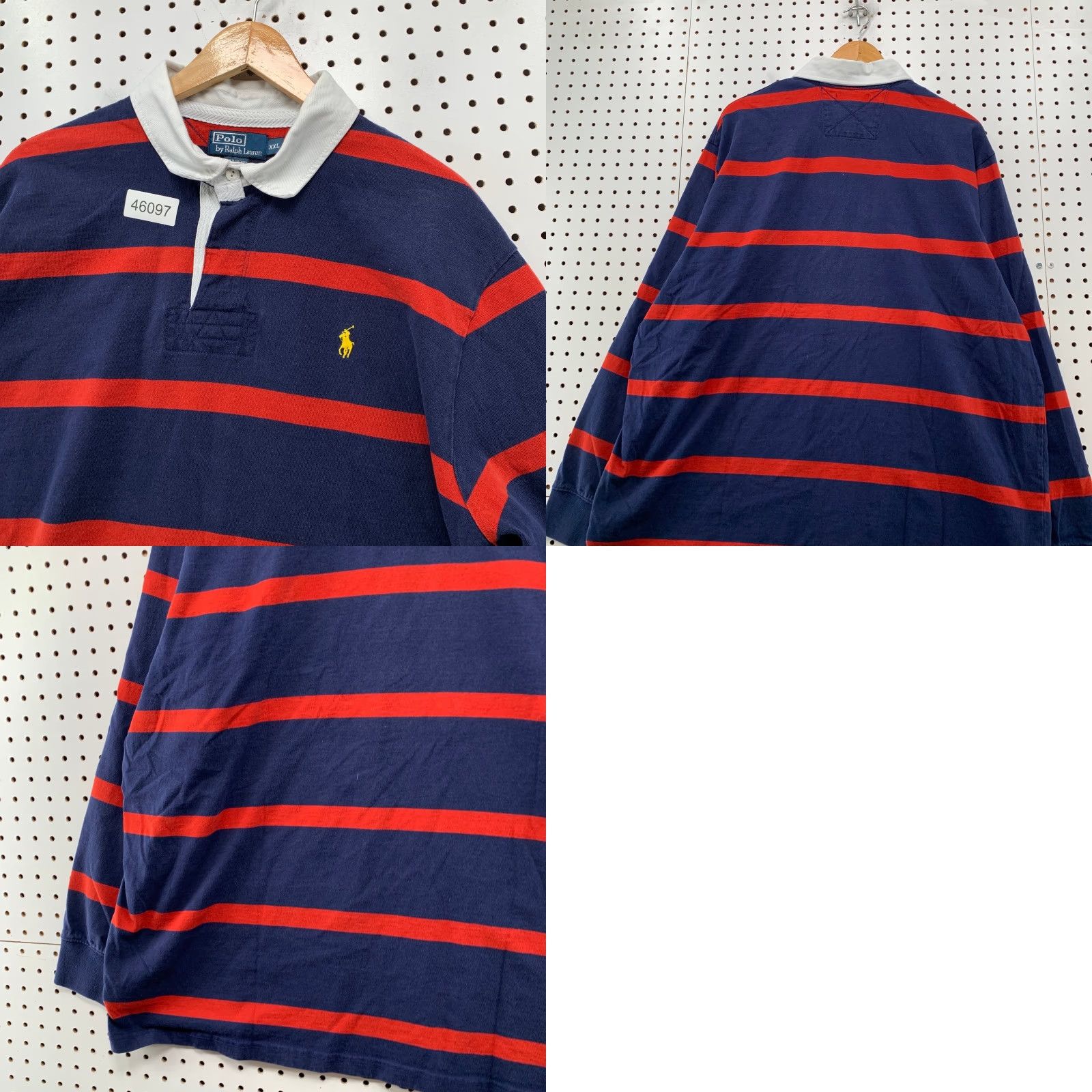 Polo Ralph Lauren VINTAGE Polo Ralph Lauren Rugby Shirt Mens 2XL Blue Red Long Sleeve Preppy Size US XXL / EU 58 / 5 - 9 Thumbnail