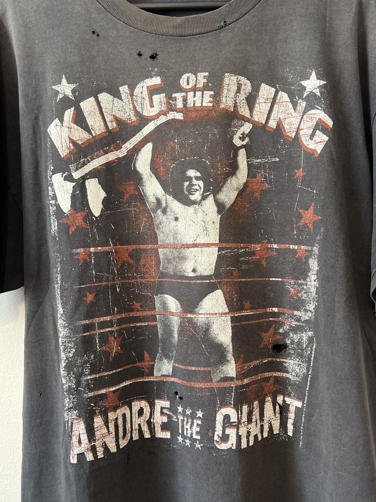Vintage Vintage Andre The Giant King Of The Ring Tee Sun Faded Size US XL / EU 56 / 4 - 6 Thumbnail