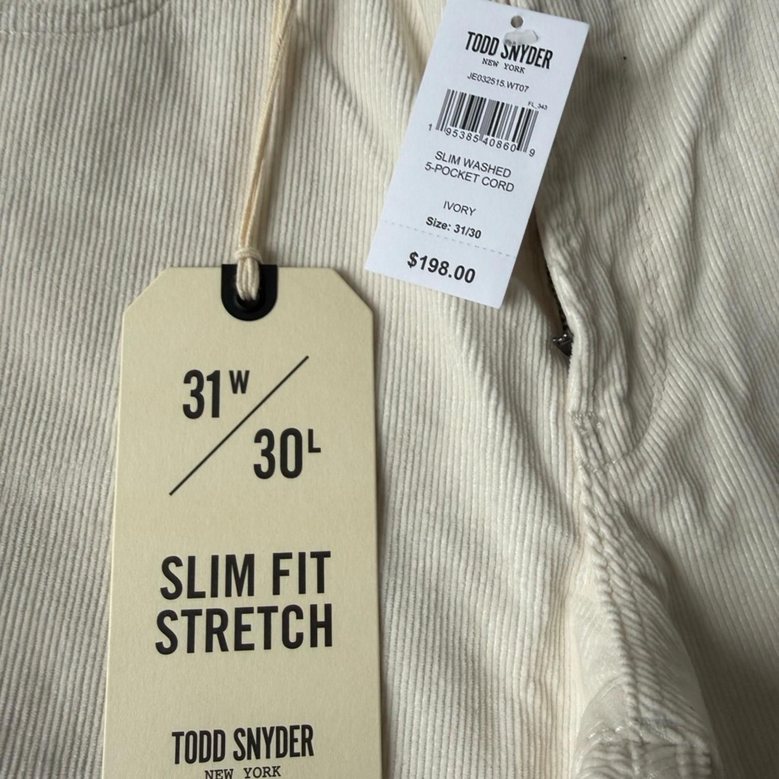 Todd Snyder Todd Snyder Ivory Slim Corduroy Pant Size US 31 - 6 Thumbnail
