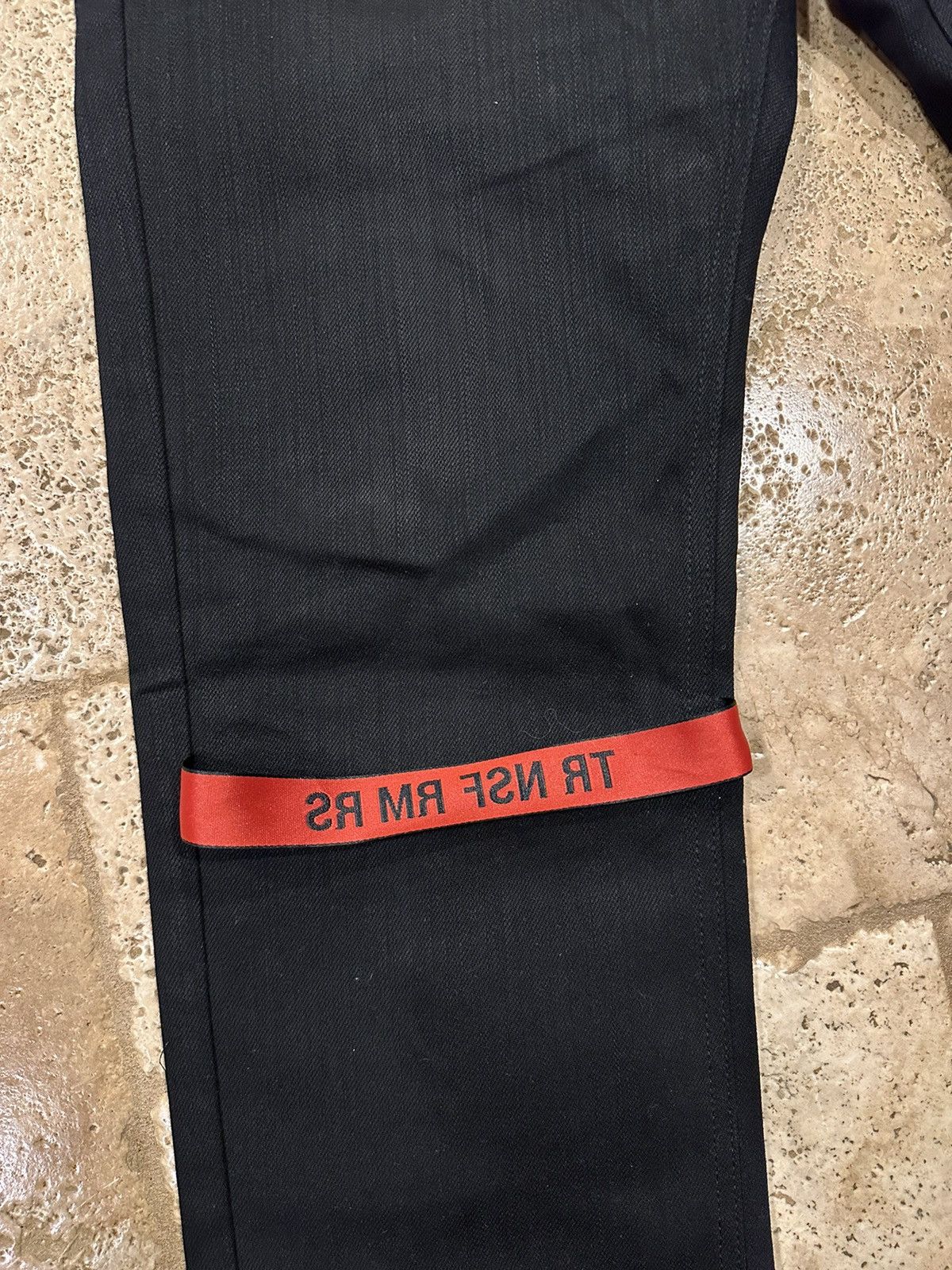 Raf Simons Raf Simmons SS19 Modello TR NSF RM RS Black Denim Red Stripe Size US 34 / EU 50 - 4 Thumbnail