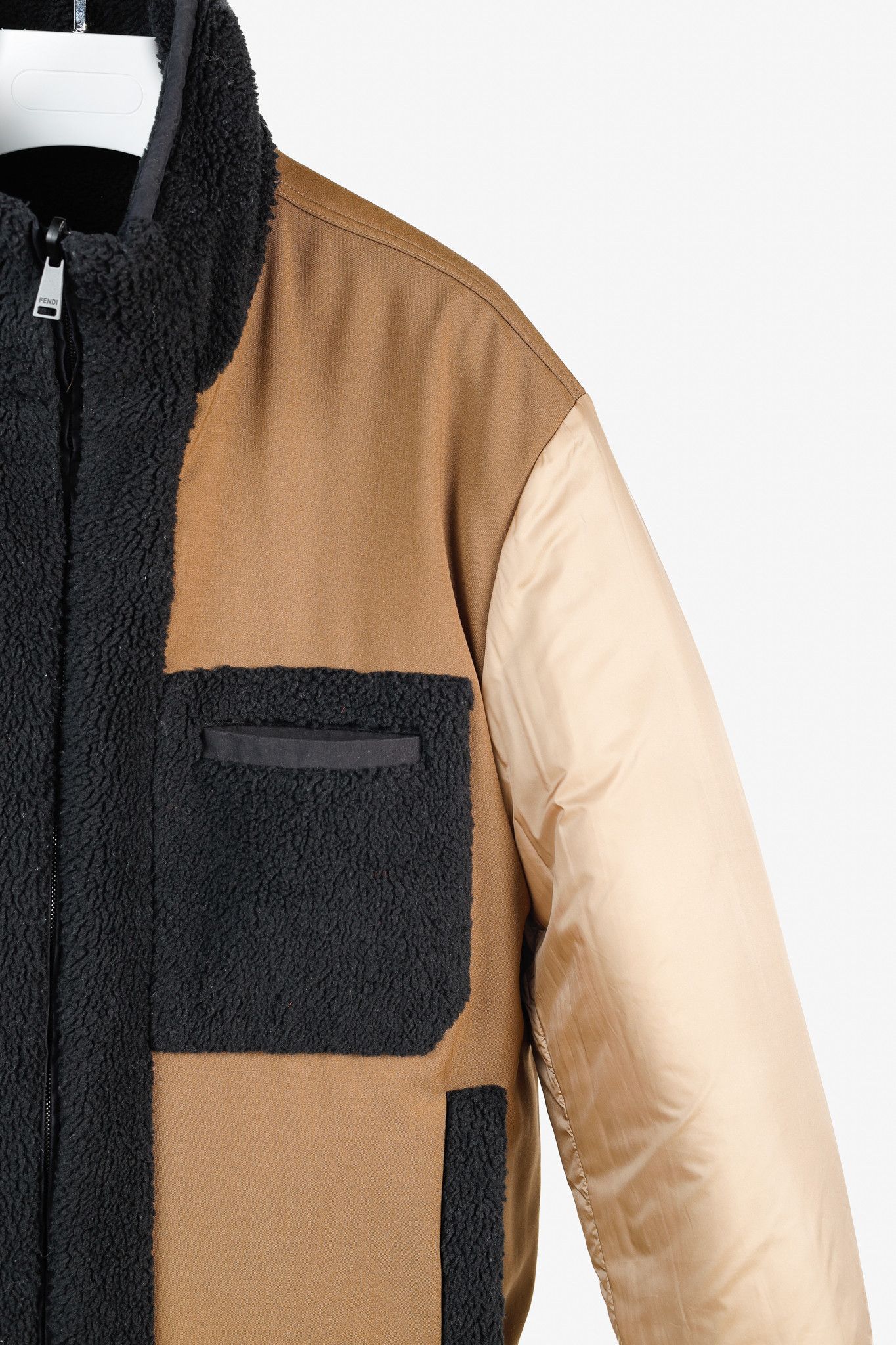 Fendi Fendi Reversible Black Wool Fleece & Brown Patchwork Jacket Size US S / EU 44-46 / 1 - 8 Thumbnail