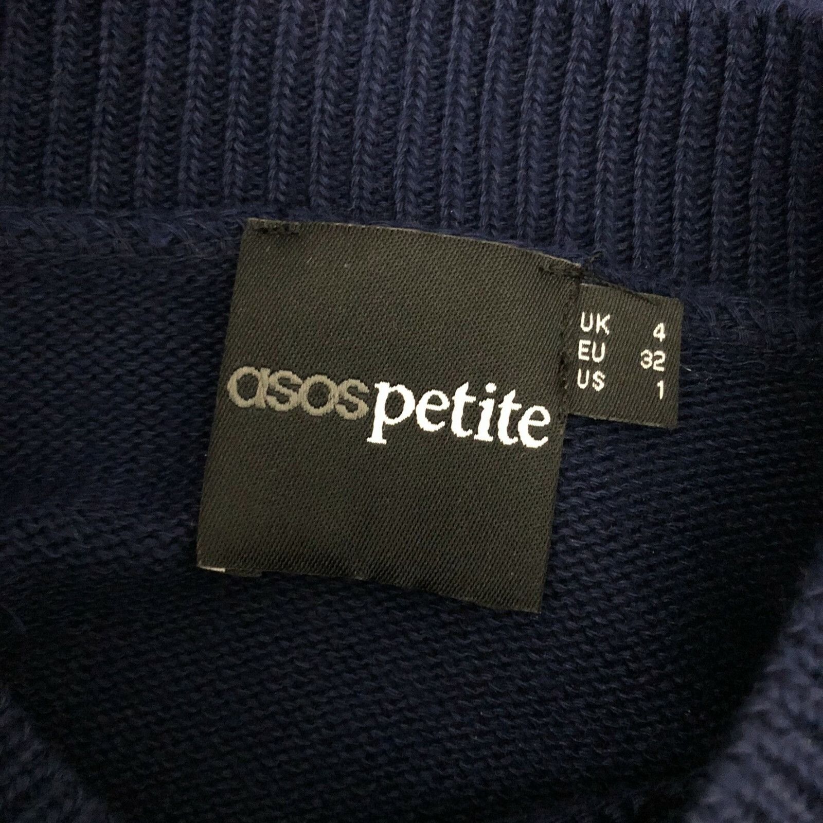 Asos Asos Petite Womens Sweater Crew Neck Knit Navy Blue Gray Siz Size XS / US 0-2 / IT 36-38 - 3 Thumbnail