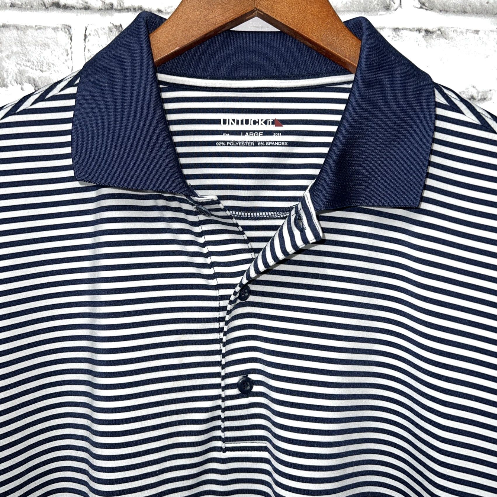 UNTUCKit VINTAGE UNTUCKit Men’s Polo Shirt Blue Striped Regular Size Large Size US L / EU 52-54 / 3 - 2 Thumbnail