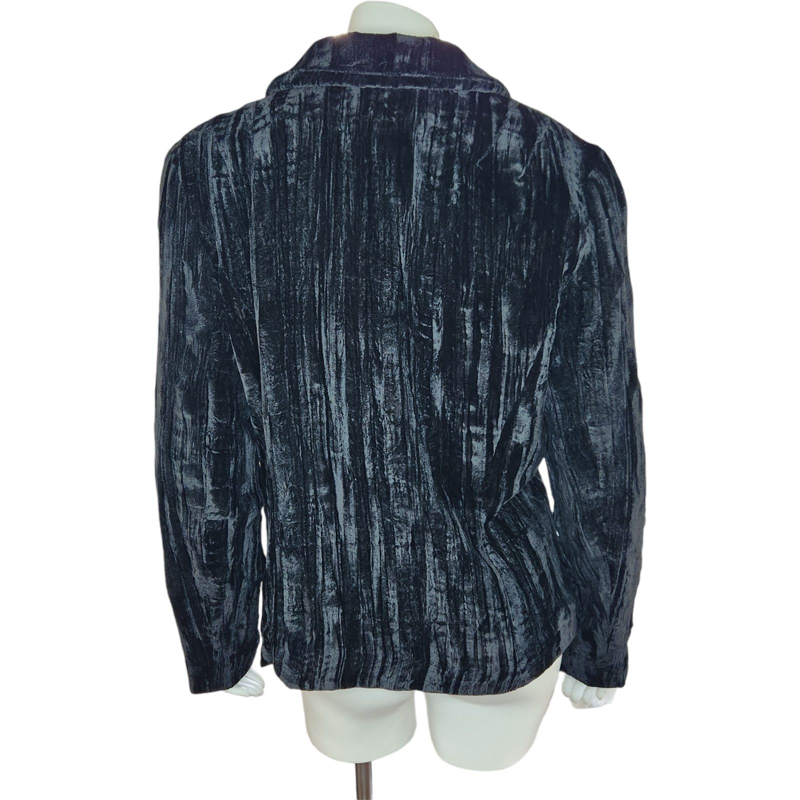 Coldwater Creek Coldwater Creek Womens Medium Black Velvet Jacket Button Size M / US 6-8 / IT 42-44 - 6 Thumbnail