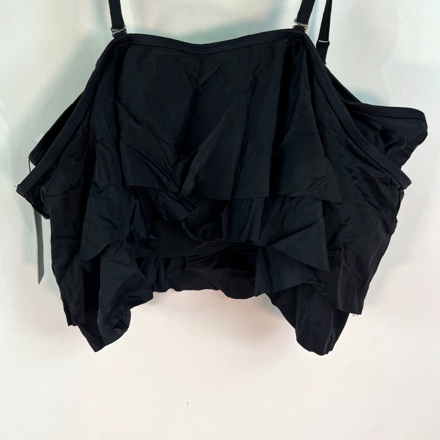 Vintage Tempt Me Tankini Set Womens Size L Black Gray Ruffled Swim Top & Shorts Size L / US 10 / IT 46 - 3 Thumbnail