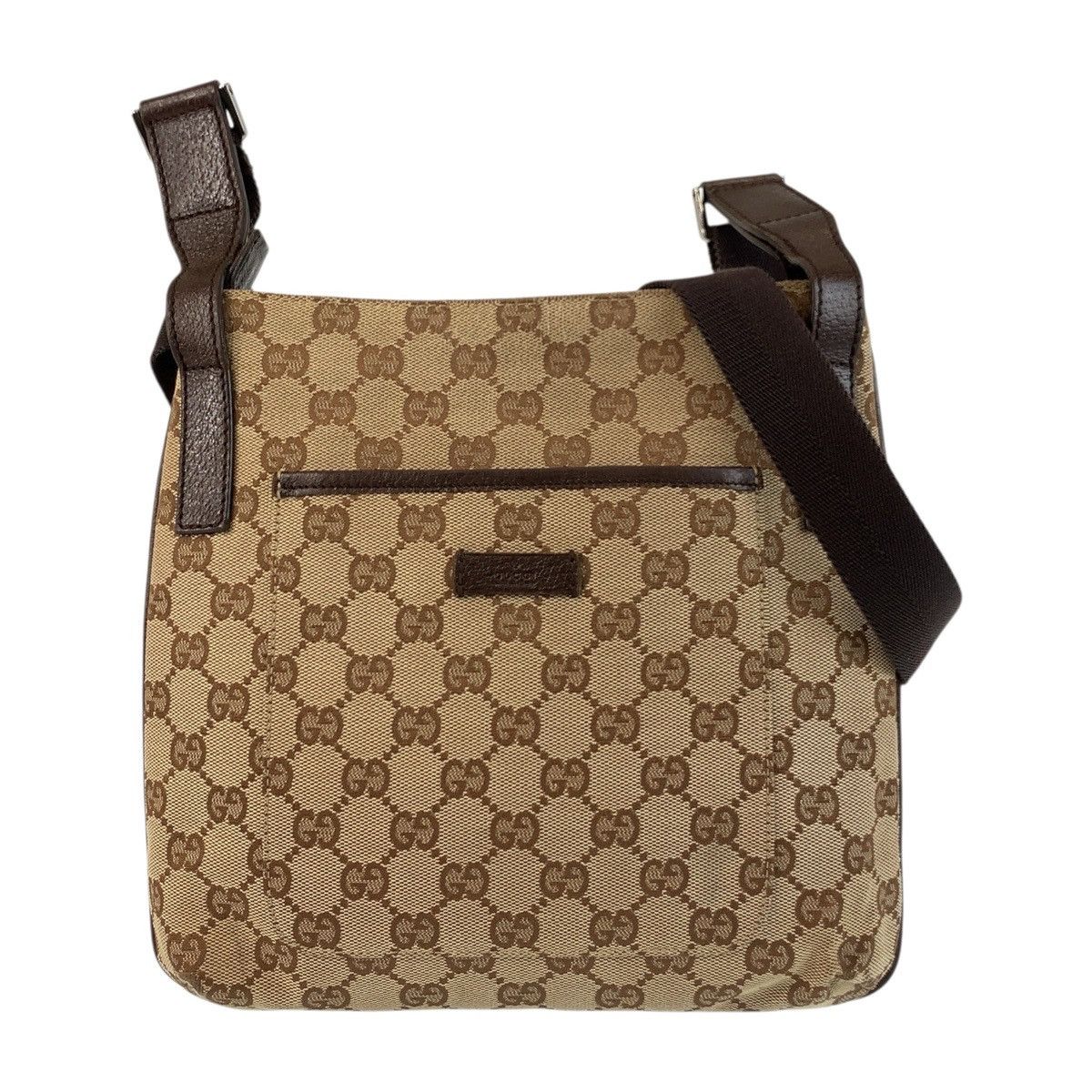 Gucci Gucci Gucci GG Canvas Leather Shoulder Bag Canvas Shoulder Bag 122793 DUTY FREE for USA Size ONE SIZE - 1 Thumbnail