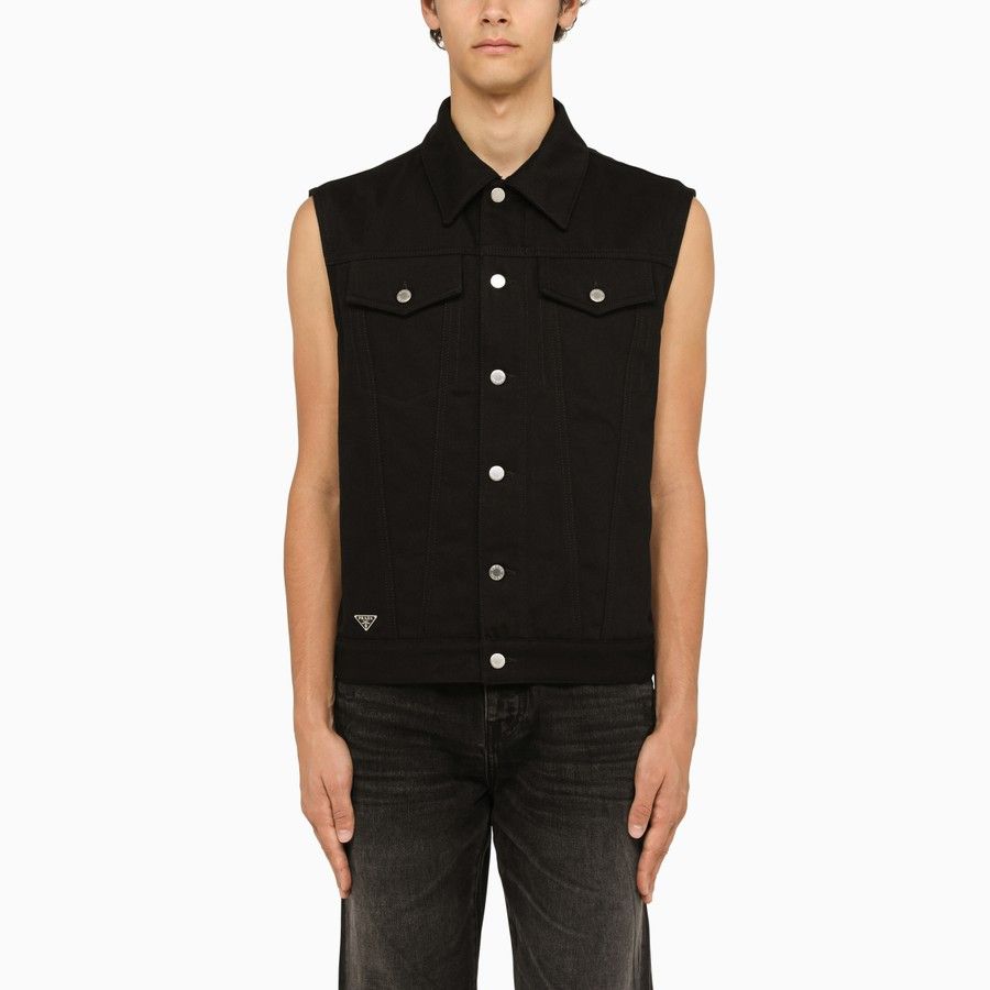 image of Prada O1D2Blof0524 Waistcoat In Black, Men's (Size XL)