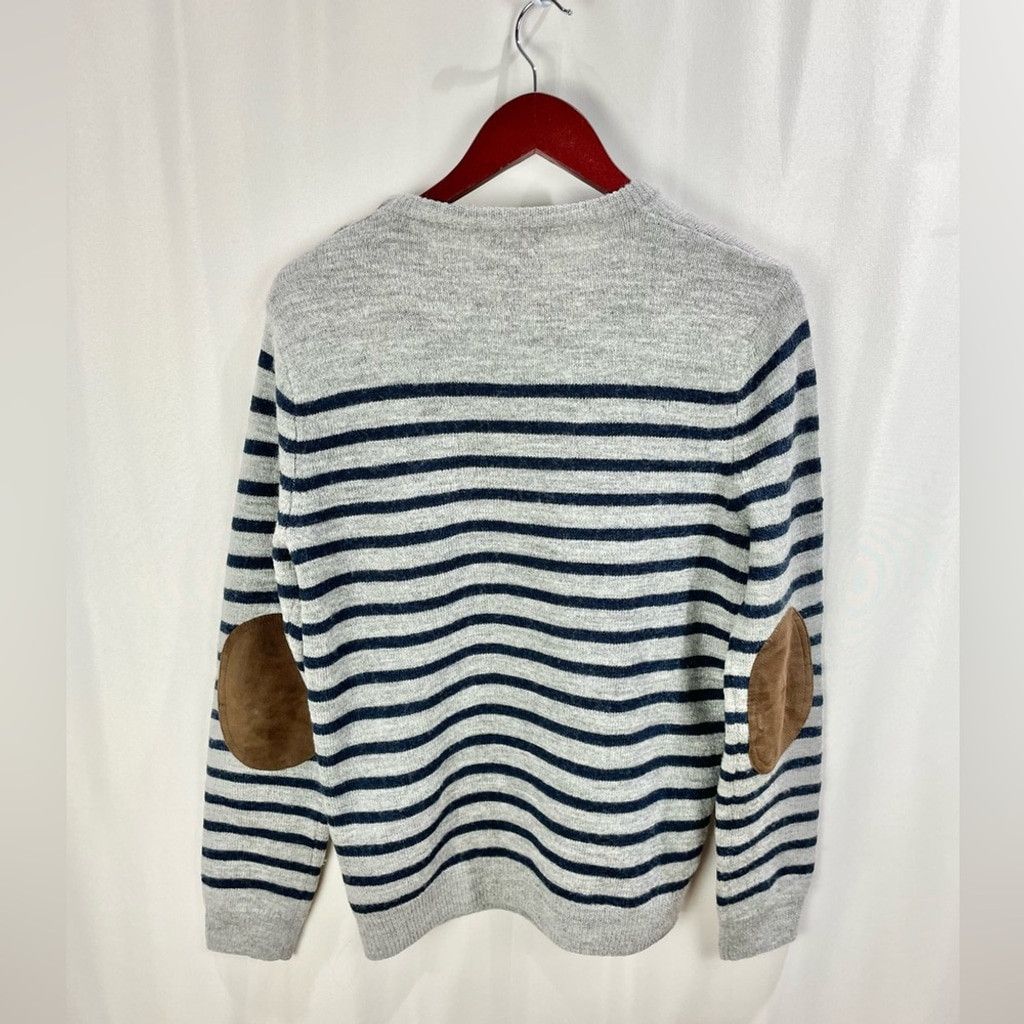 J.Crew J.Crew 100% Merino Slim Fit Grey Striped Sweater Size M Size US M / EU 48-50 / 2 - 3 Thumbnail