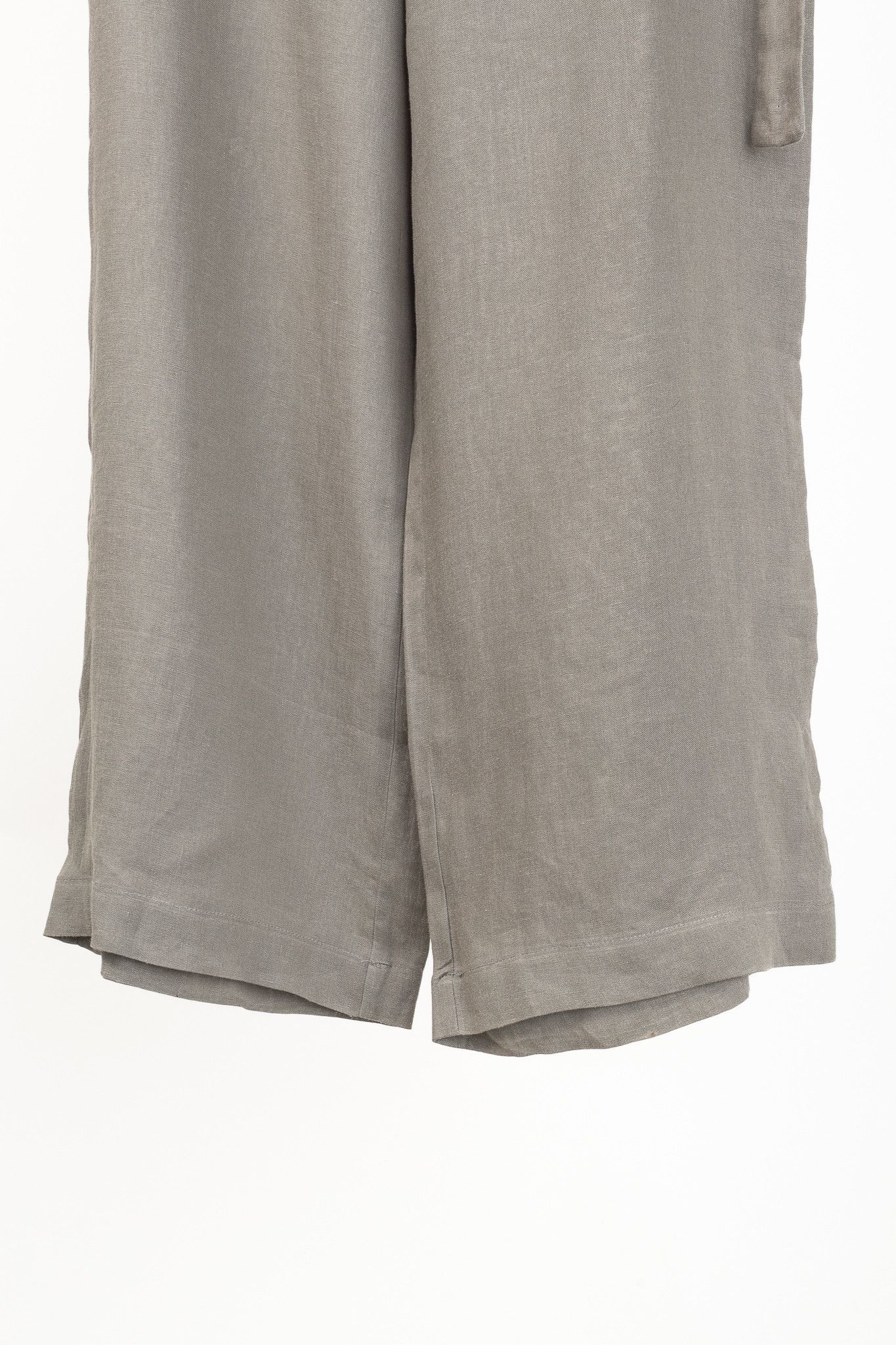 Sarah Pacini Sarah Pacini Taupe Linen Waist-Tie Wide-Leg Pants Size 32" / US 10 / IT 46 - 6 Thumbnail