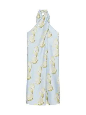 Givenchy o1srvl11e0725 Plage Printed Dress in Silk in Blue/Yellow Size M / US 6-8 / IT 42-44 - 1 Preview