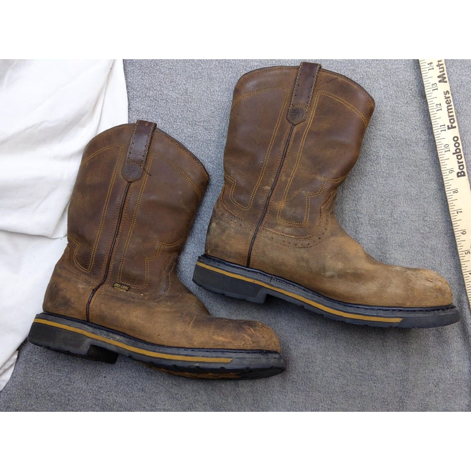 Vintage LaCrosse Tallgrass Western Work Boots Mens 9.5 Brown Waterproof Safety Toe Pull On Size US 10 / EU 43 - 4 Thumbnail