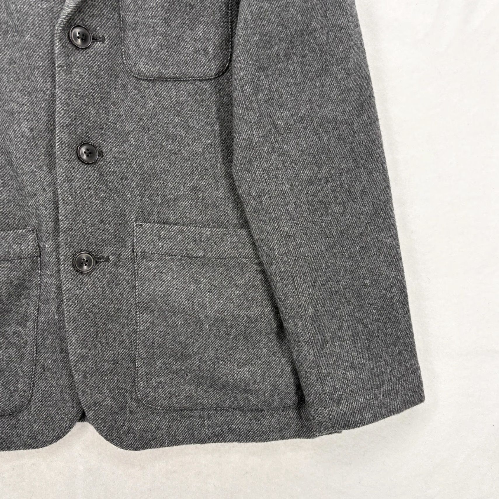 Gap Gap Blazer Mens Small Gray Herringbone Relaxed Wool Sport Coat Jacket Italian Size 36R - 3 Thumbnail