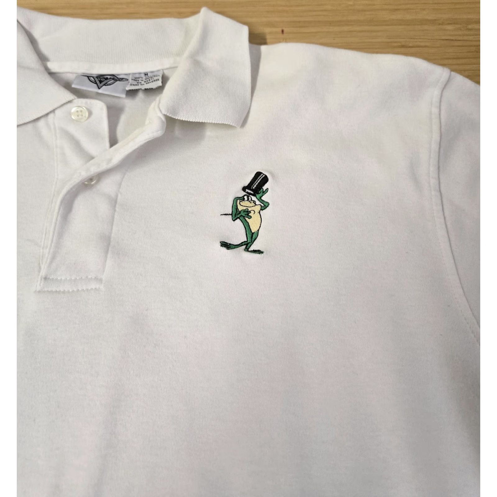 Acme Clothing Acme Clothing Co Polo Shirt Mens Medium White Michigan J. Frog Cartoon Top Hat Shirt Size US M / EU 48-50 / 2 - 2 Thumbnail