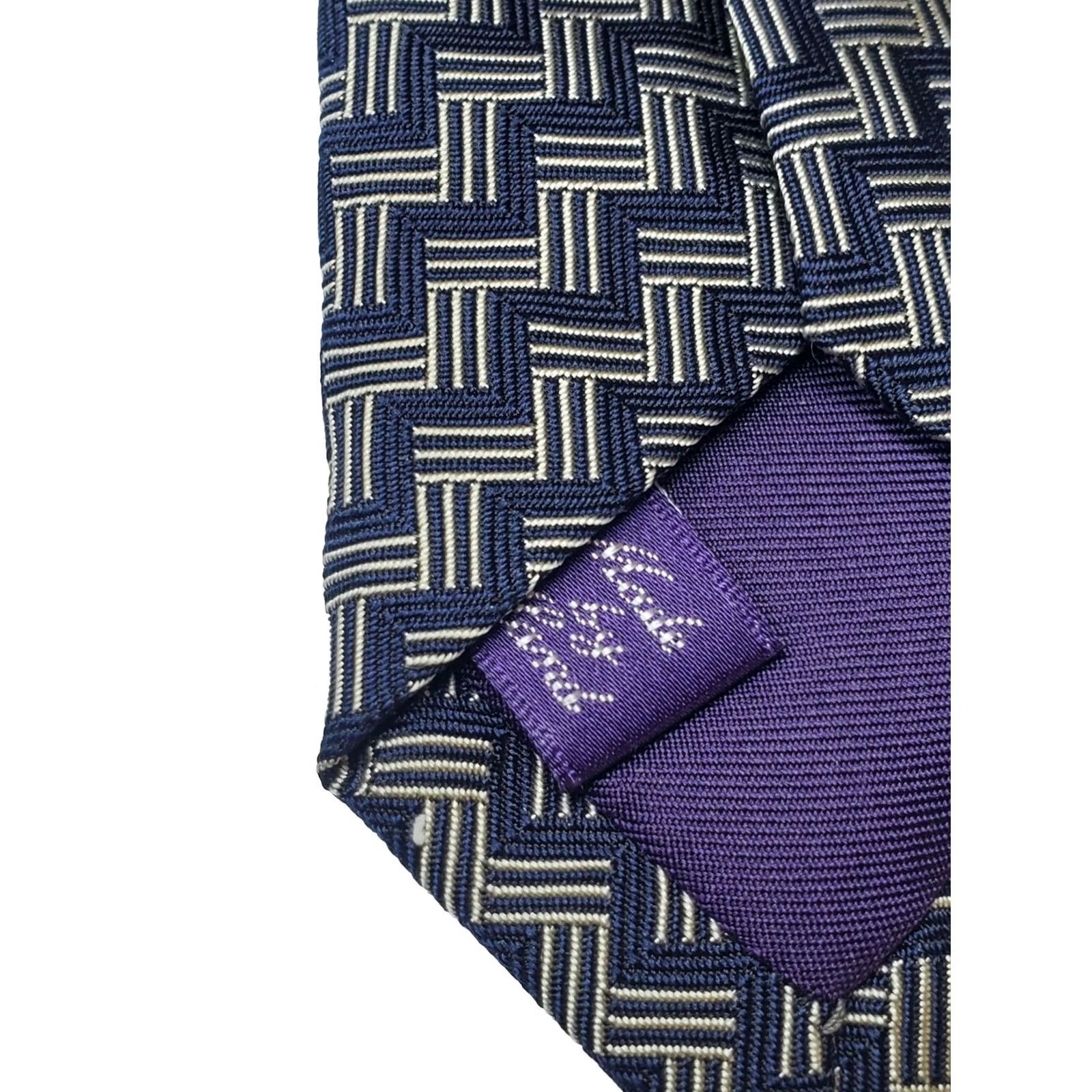 Ralph Lauren Purple Label VINTAGE Ralph Lauren Purple Label Silk Neck Tie Black White Made in Italy NWOT Preppy Geometric Boys Mens Regular Silk Tie Size ONE SIZE - 2 Thumbnail