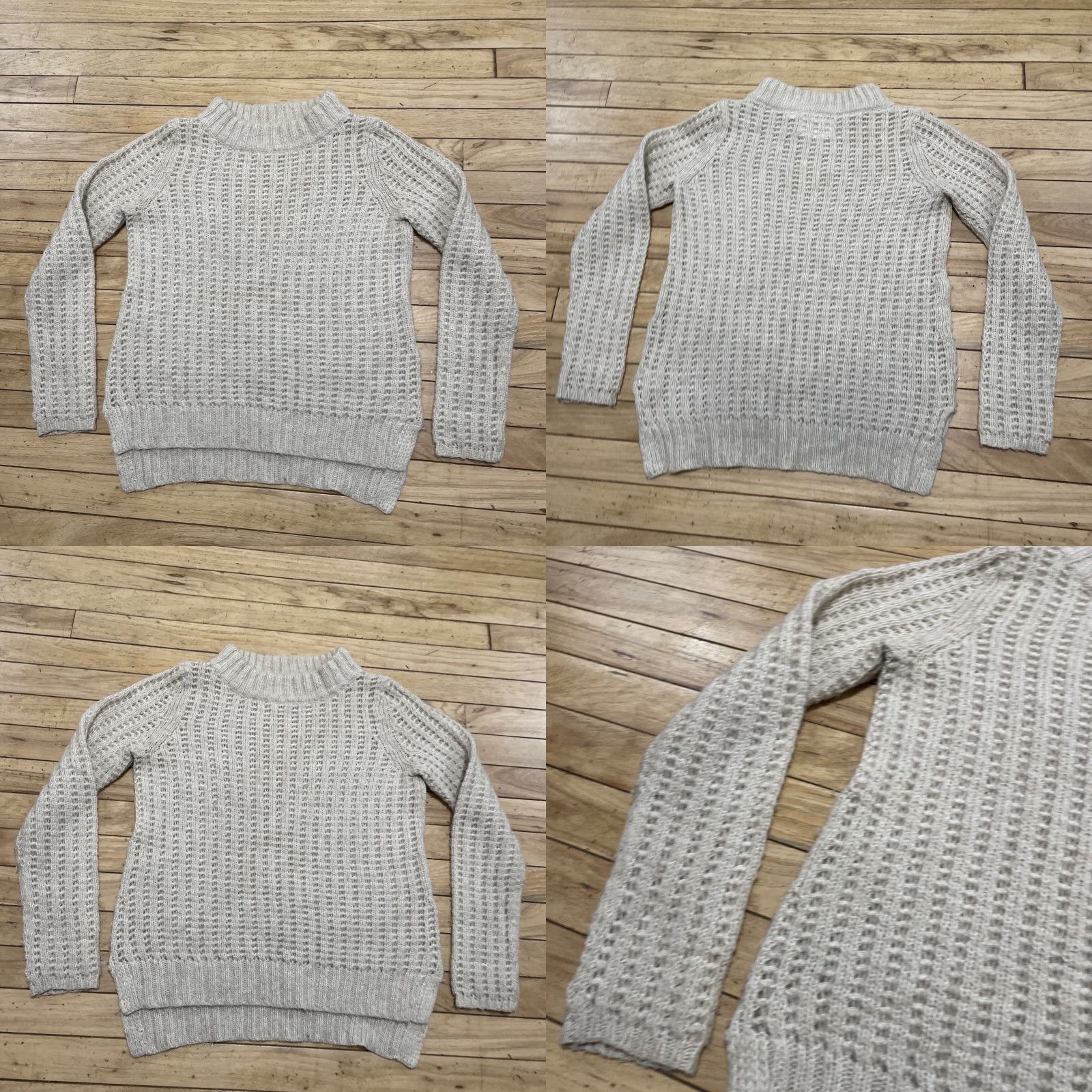 Vintage VINTAGE Field Flower Wool Blend Sweater Women S Cream Brown Crochet Knit Boho Old Money Size S / US 4 / IT 40 - 9 Thumbnail