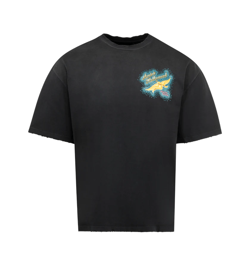 Amiri o1h1sh11225 Crystal Amiri Wings Tee in Black Size US M / EU 48-50 / 2 - 1 Thumbnail