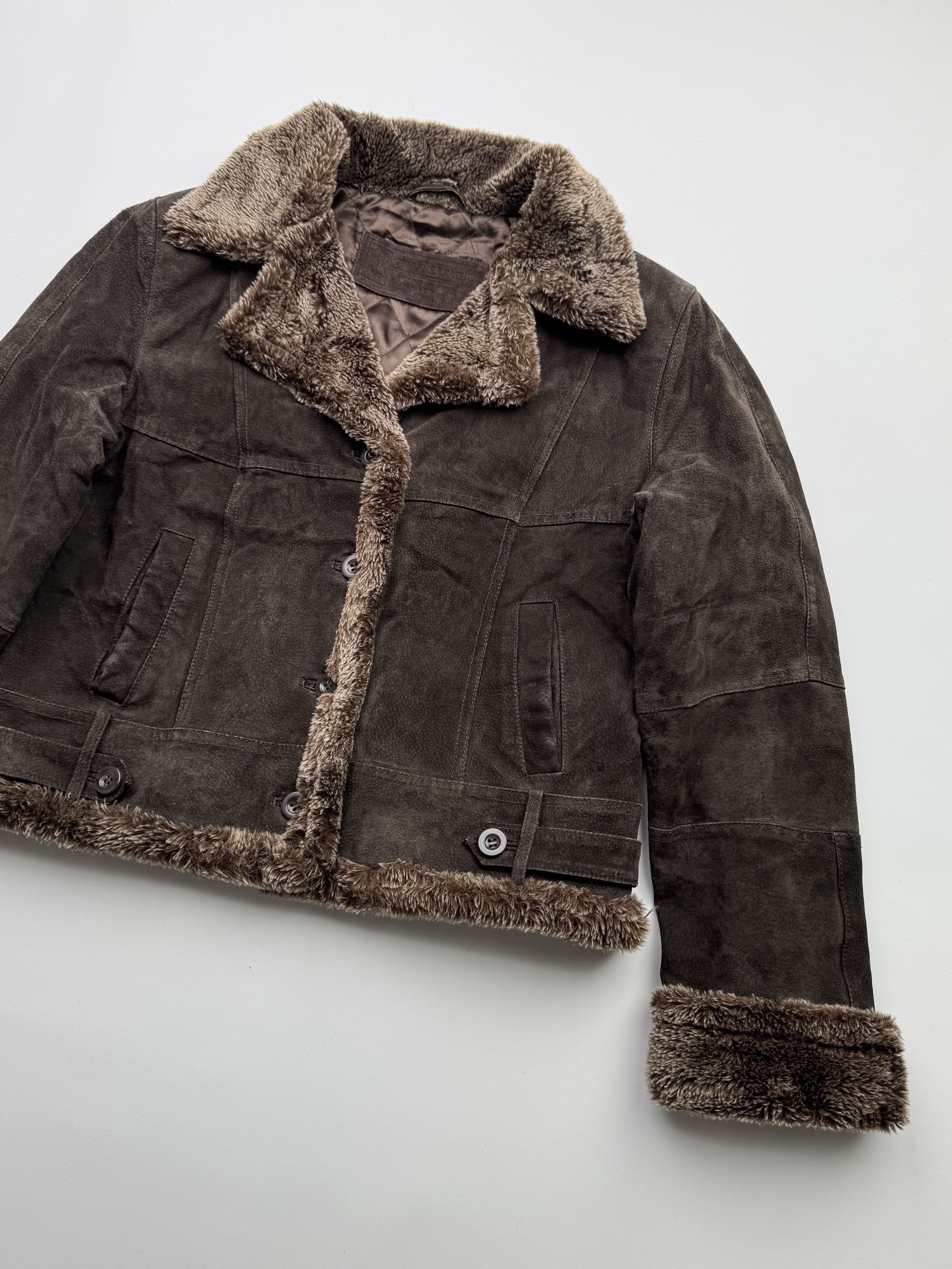 Vintage Vintage Suede Cropped Jacket With Faux SheepskinB310(V320)E2 Size M / US 6-8 / IT 42-44 - 3 Thumbnail