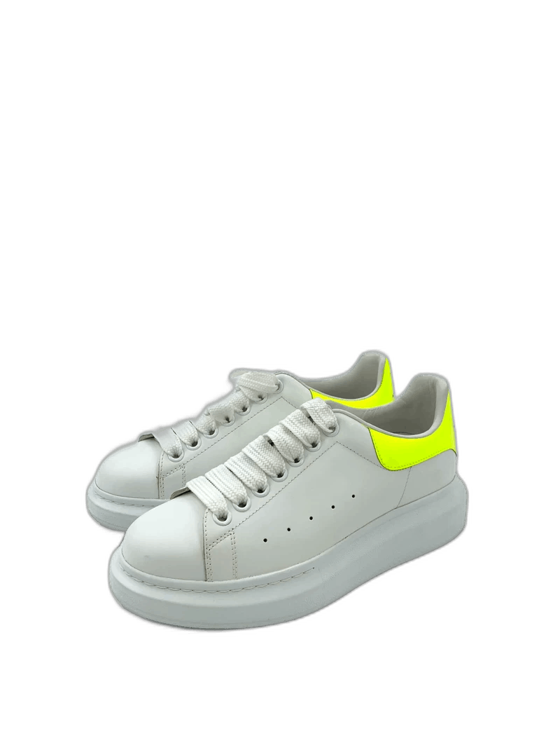 Alexander McQueen Alexander McQueen White fluorescent yellow tail thick-soled lace-up casual shoes, size 38 Size US 5.5 / EU 38 - 1 Thumbnail