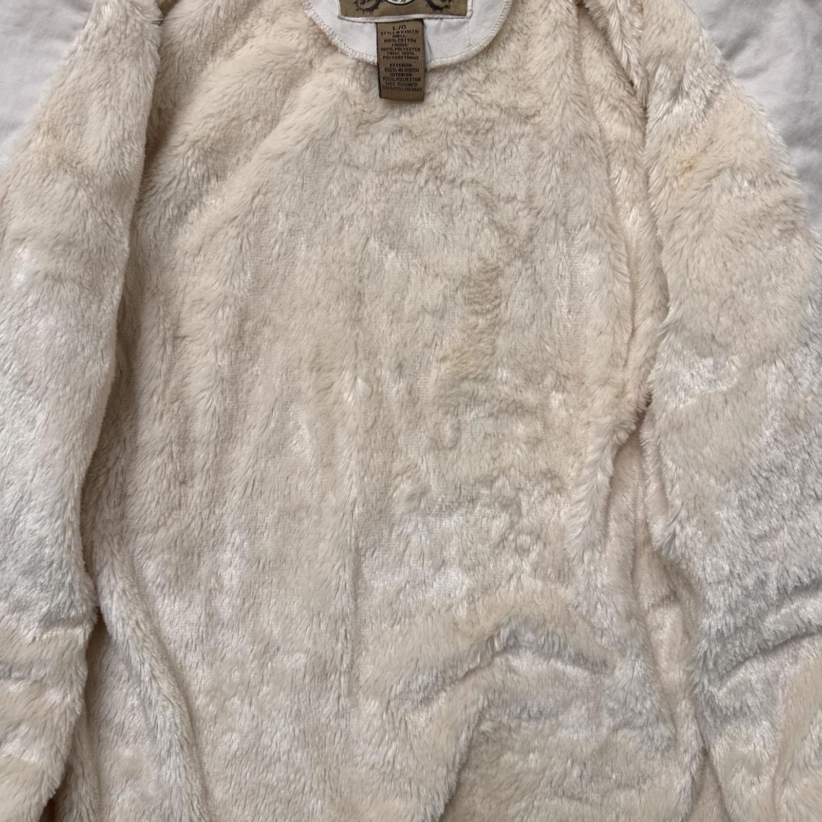 Other Y2K Freeway 00s Grunge Fur Jacket Flower Embroidered Size L / US 10 / IT 46 - 7 Thumbnail