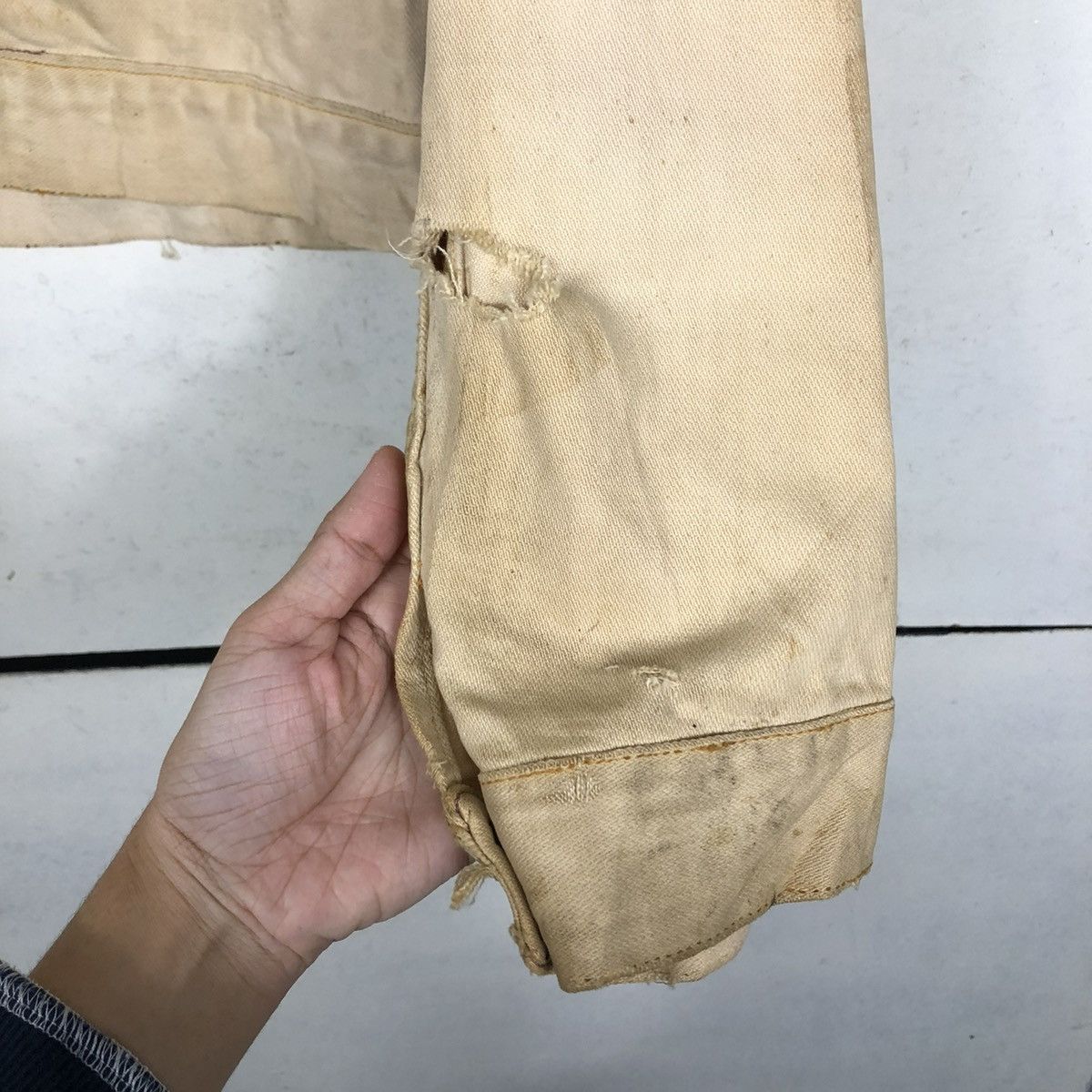 Vintage 🔥VINTAGE CROPPED DENIM BIKER JACKET UNION MADE DISTRESSED Size US M / EU 48-50 / 2 - 15 Thumbnail