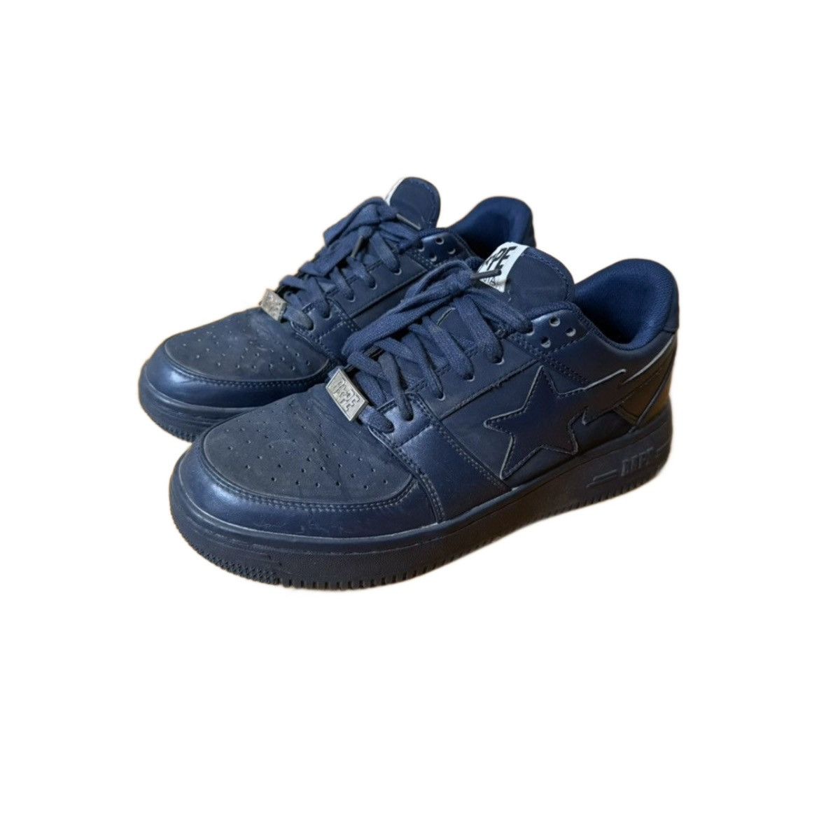 Bape Bape Navy Blue 2008 Leather Bapestas Foot Soldier US9.5 Size US 9.5 / EU 42-43 - 1 Thumbnail