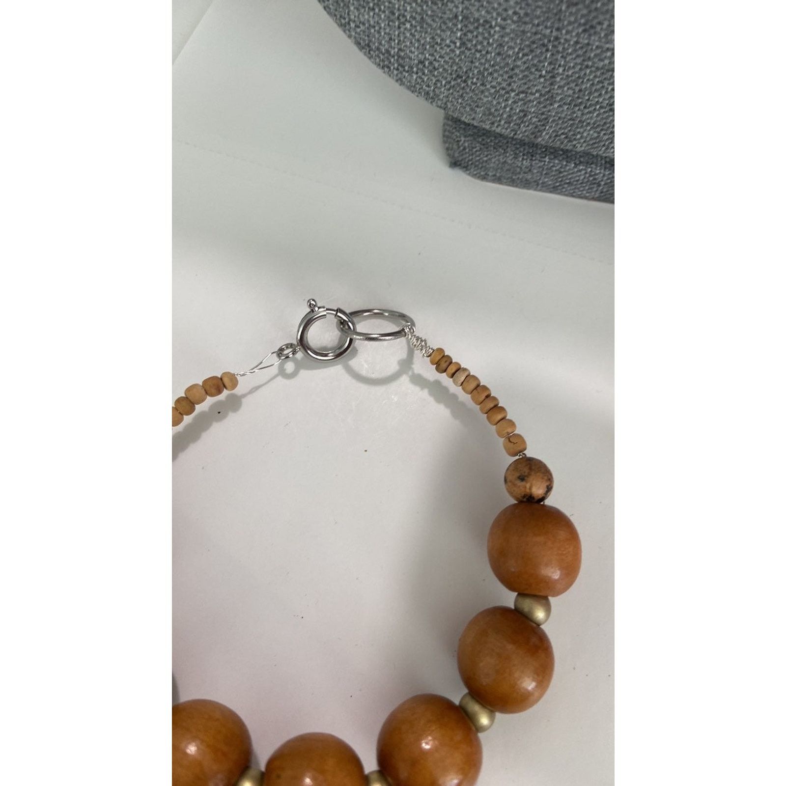 Handmade Handmade wood bead bracelet with jasper accent Size ONE SIZE - 3 Thumbnail