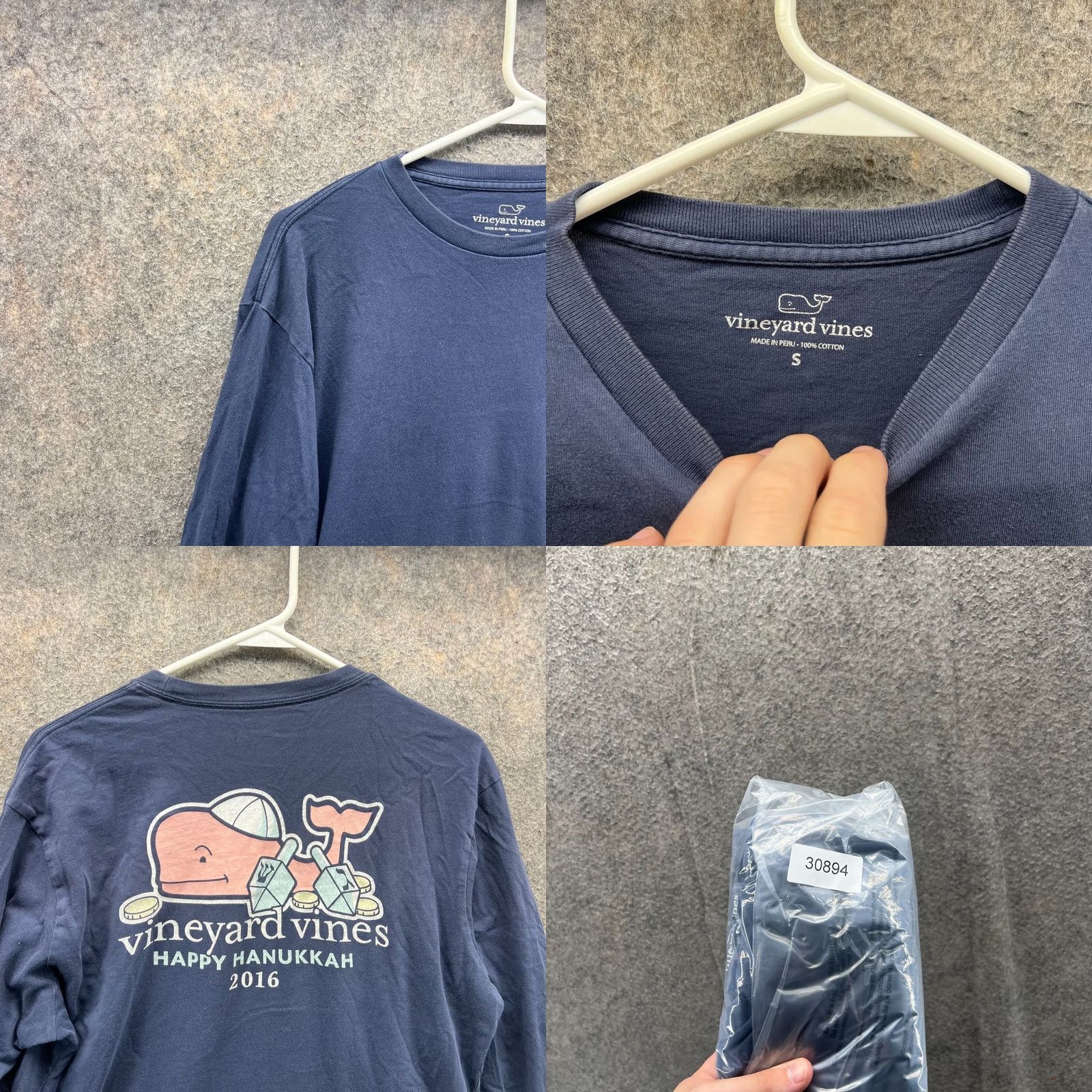 Vineyard Vines Vineyard Vines Shirt Mens Small Blue Long Sleeve Whale Pocket Crewneck Hanukkah Size US S / EU 44-46 / 1 - 8 Thumbnail