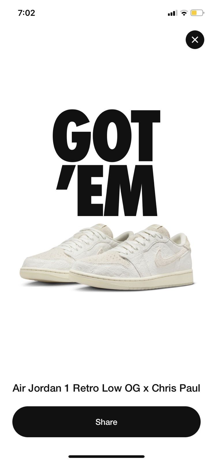 Nike Jordan 1 low og Size US 10.5 / EU 43-44 - 2 Thumbnail