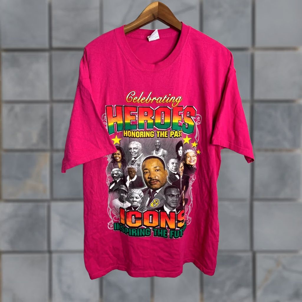 Pinko Pink Black History Culture MLK Obama Crew Tee T-shirt Men's Size XL 5447 Size US XL / EU 56 / 4 - 1 Thumbnail