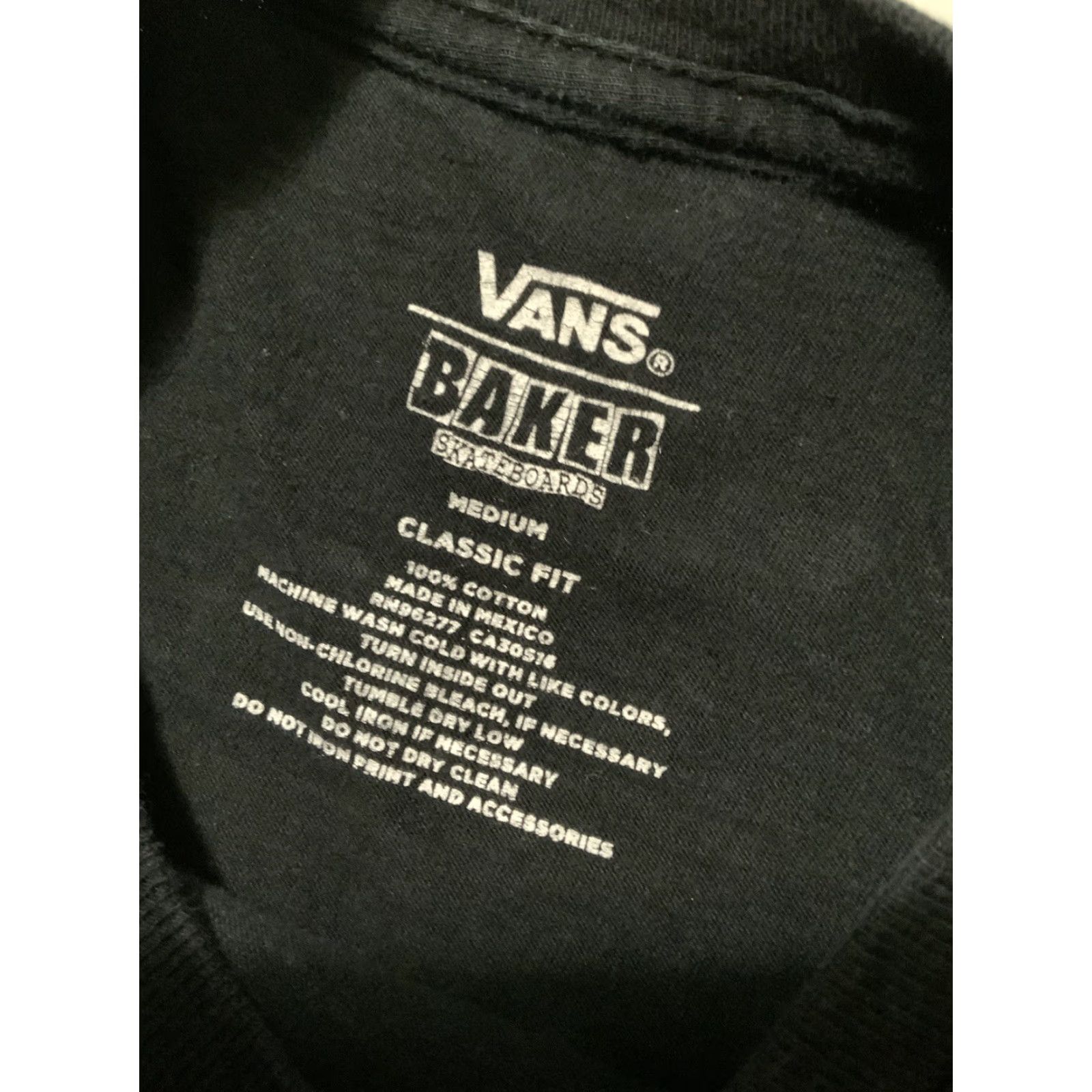 Vans Vans X Baker Skateboards Racing Stripe Black Graphic Crewneck L/S T-Shirt Sz. M Size US M / EU 48-50 / 2 - 5 Thumbnail