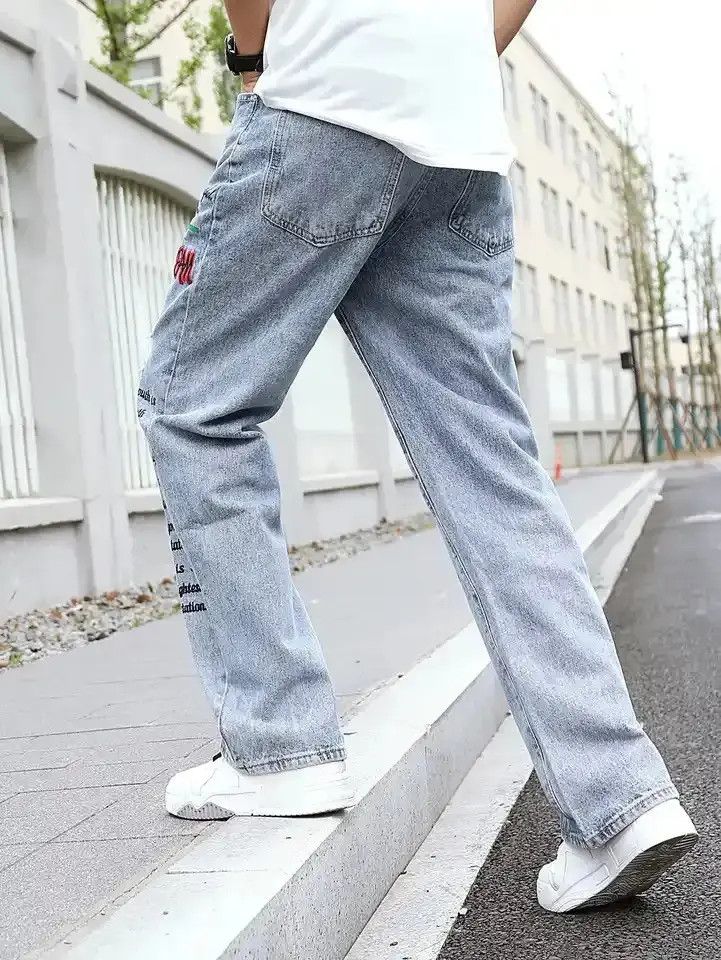 Japanese Brand Graffiti Printing Jeans Men's Gradient Hip Hop Trousers Size US 32 / EU 48 - 3 Thumbnail