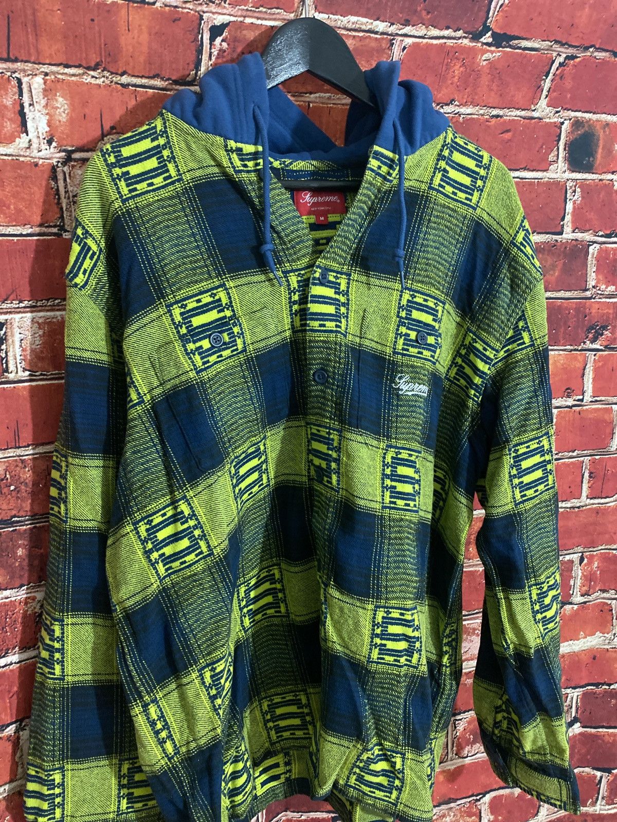 Supreme Supreme Hooded Shadow Plaid Shirt Navy Size US M / EU 48-50 / 2 - 4 Thumbnail