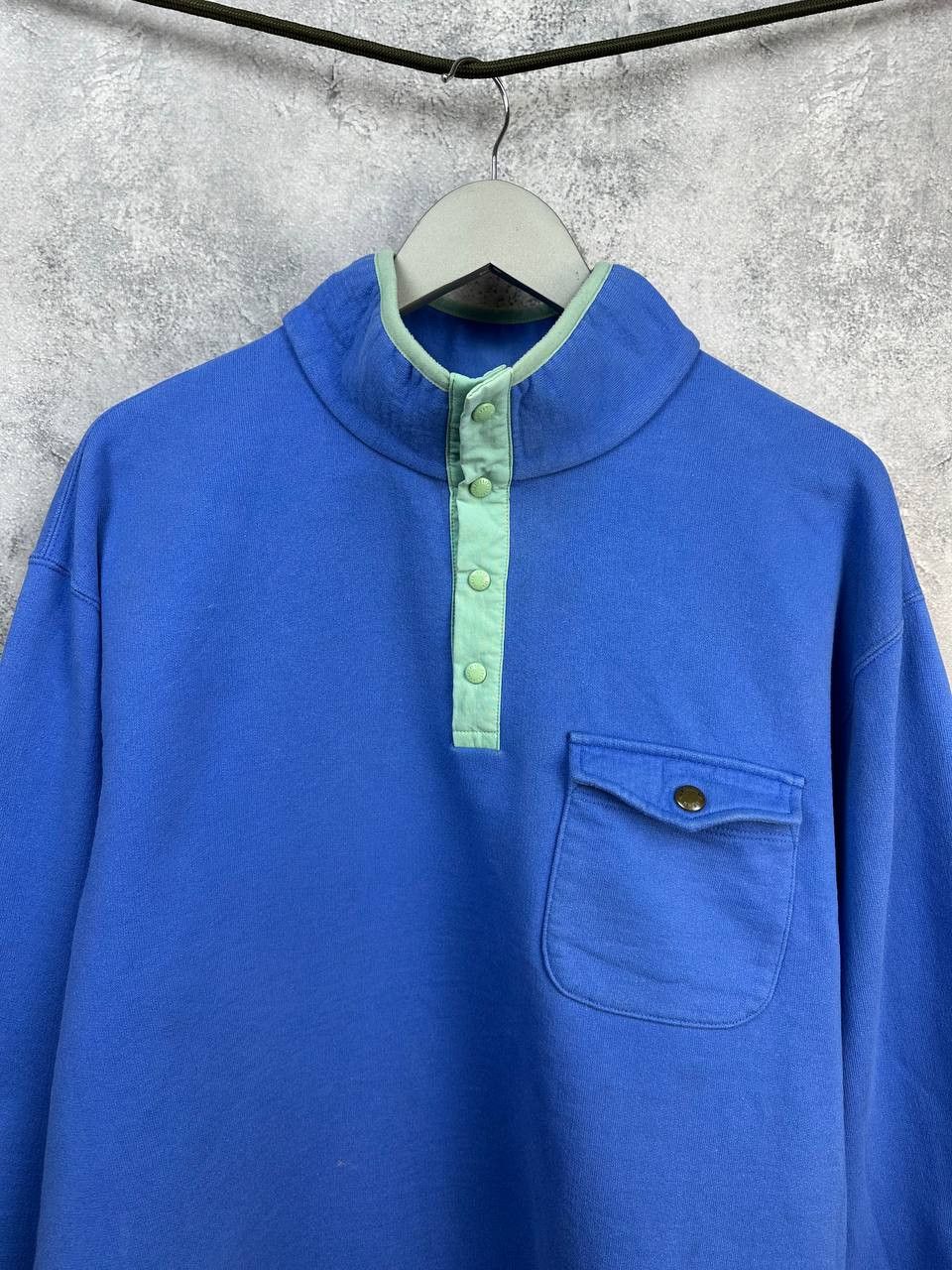 Aime Leon Dore Aimé Leon Dore Cotton Snap Button Henley Sweatshirt Blue Size US XL / EU 56 / 4 - 4 Thumbnail