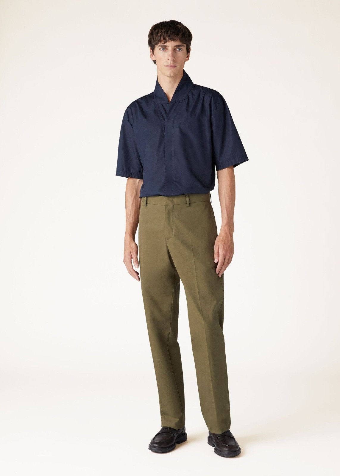 Loro Piana o1srvl11e0325 FAO0379 Cotton Shirt in Navy Blue Size US XL / EU 56 / 4 - 4 Thumbnail